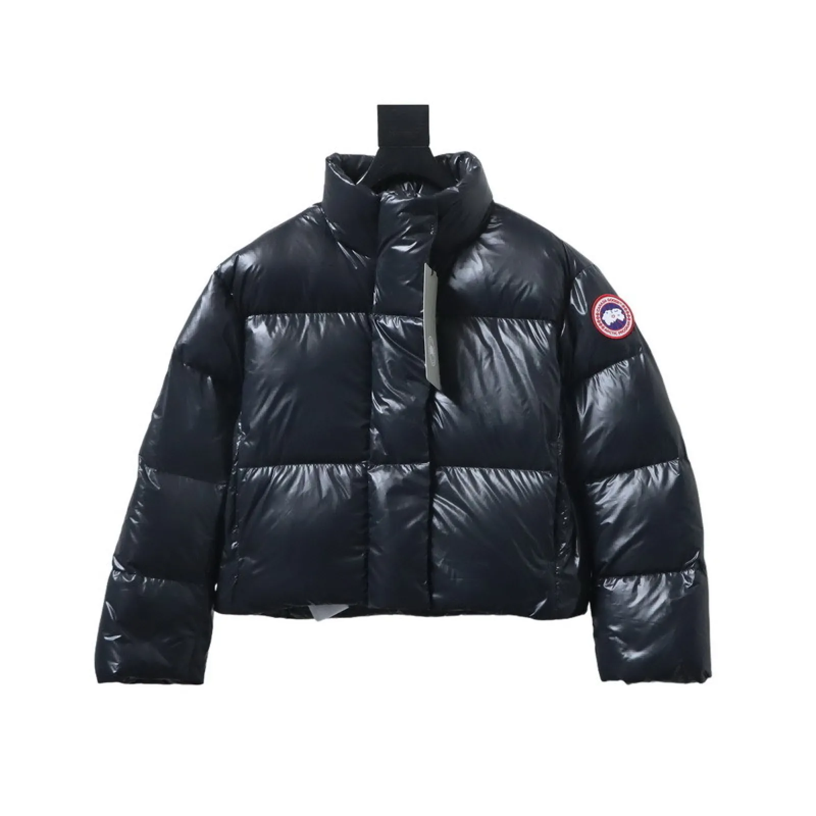 Canada goose Short Large Plaid Puff Down Jacket Black