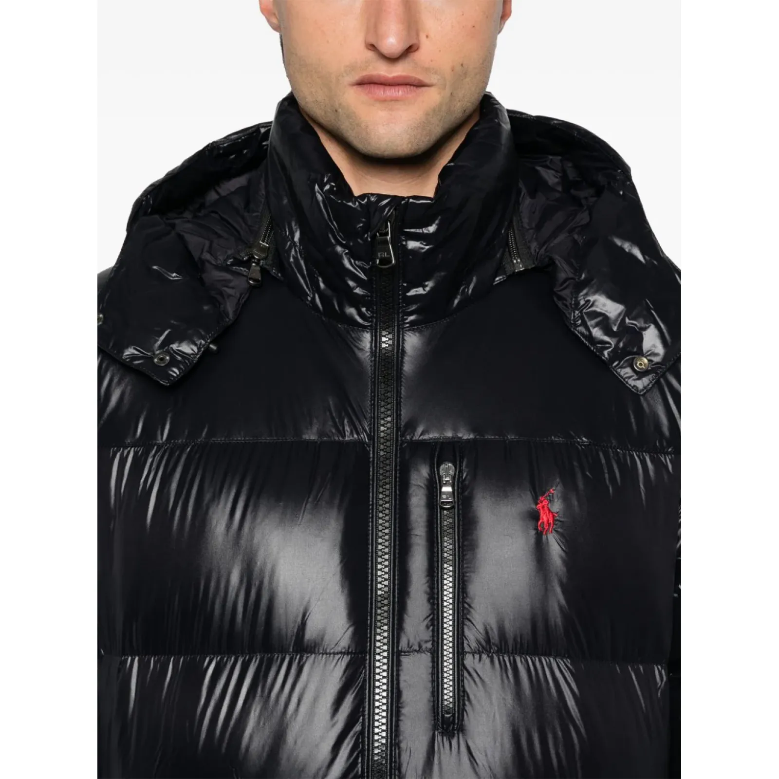 Polo Ralph Lauren The Gorham Glossed Down Jacket Black Glossy