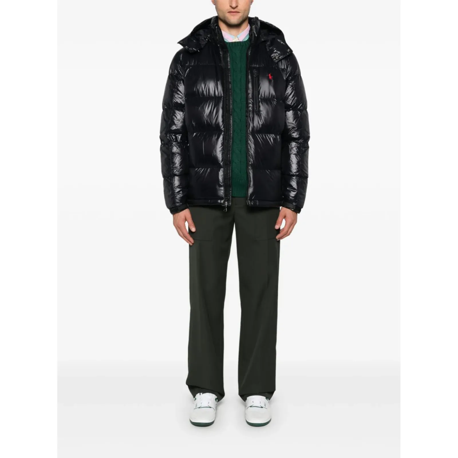 Polo Ralph Lauren The Gorham Glossed Down Jacket Black Glossy