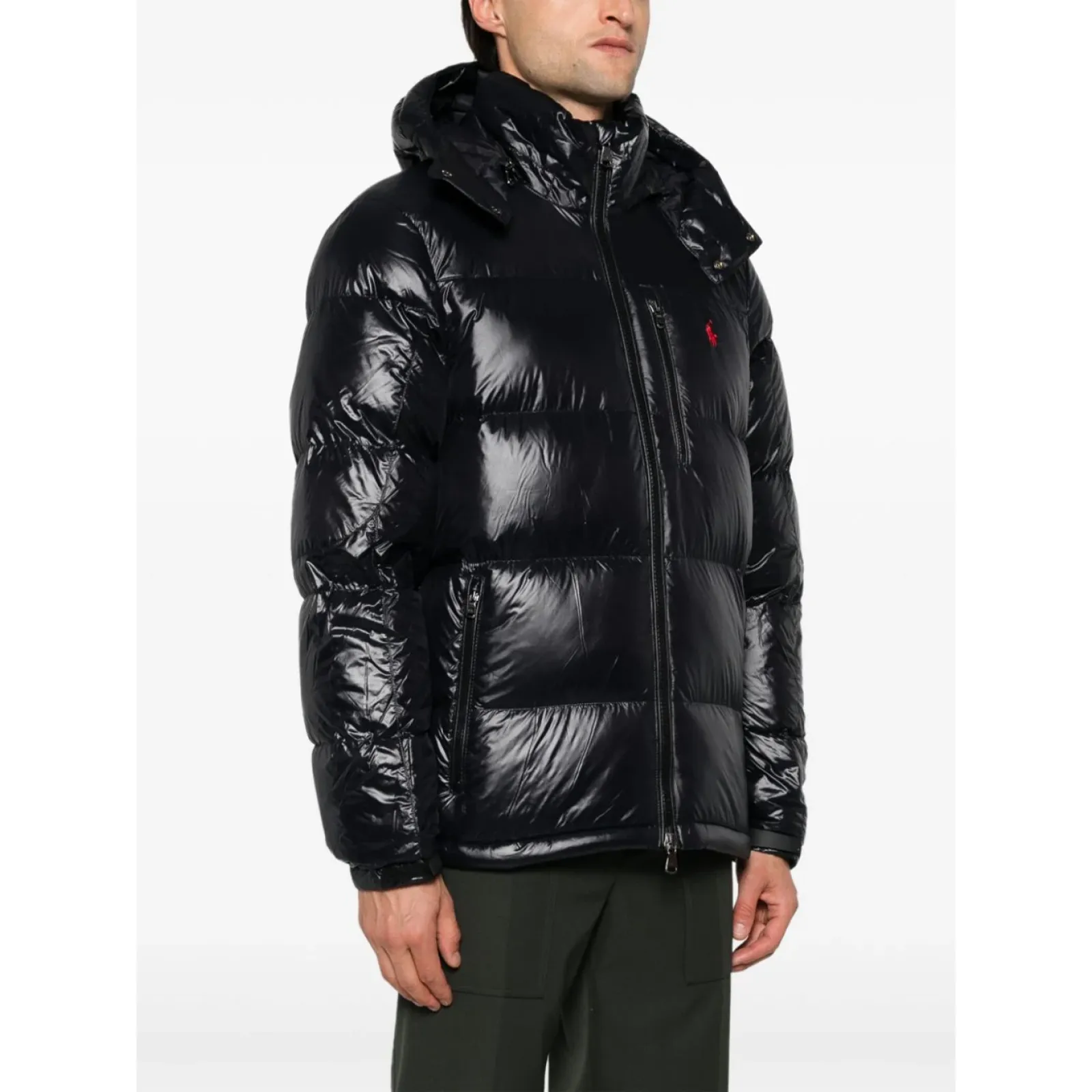 Polo Ralph Lauren The Gorham Glossed Down Jacket Black Glossy