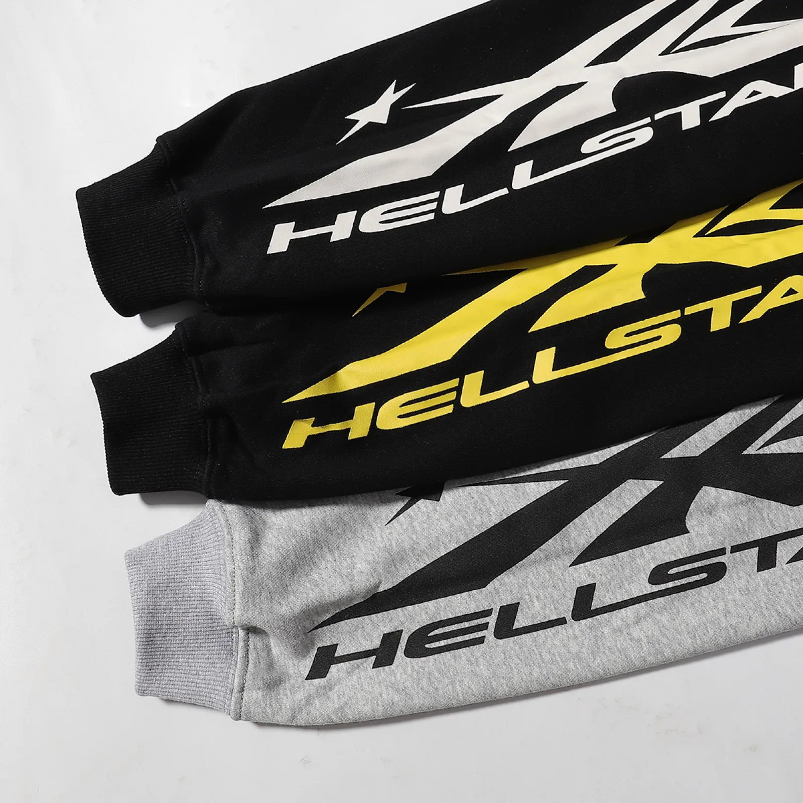 Hellstar Hoodies Black Yellow/Gray/Black White