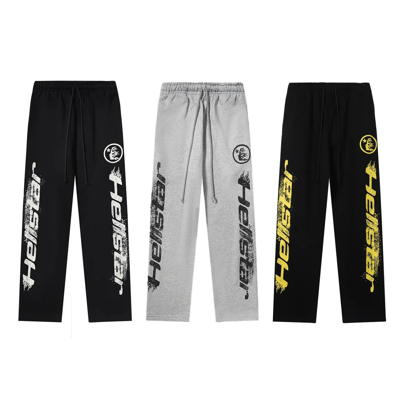 Hellstar Sweatpants Black Yellow/Gray/Black White