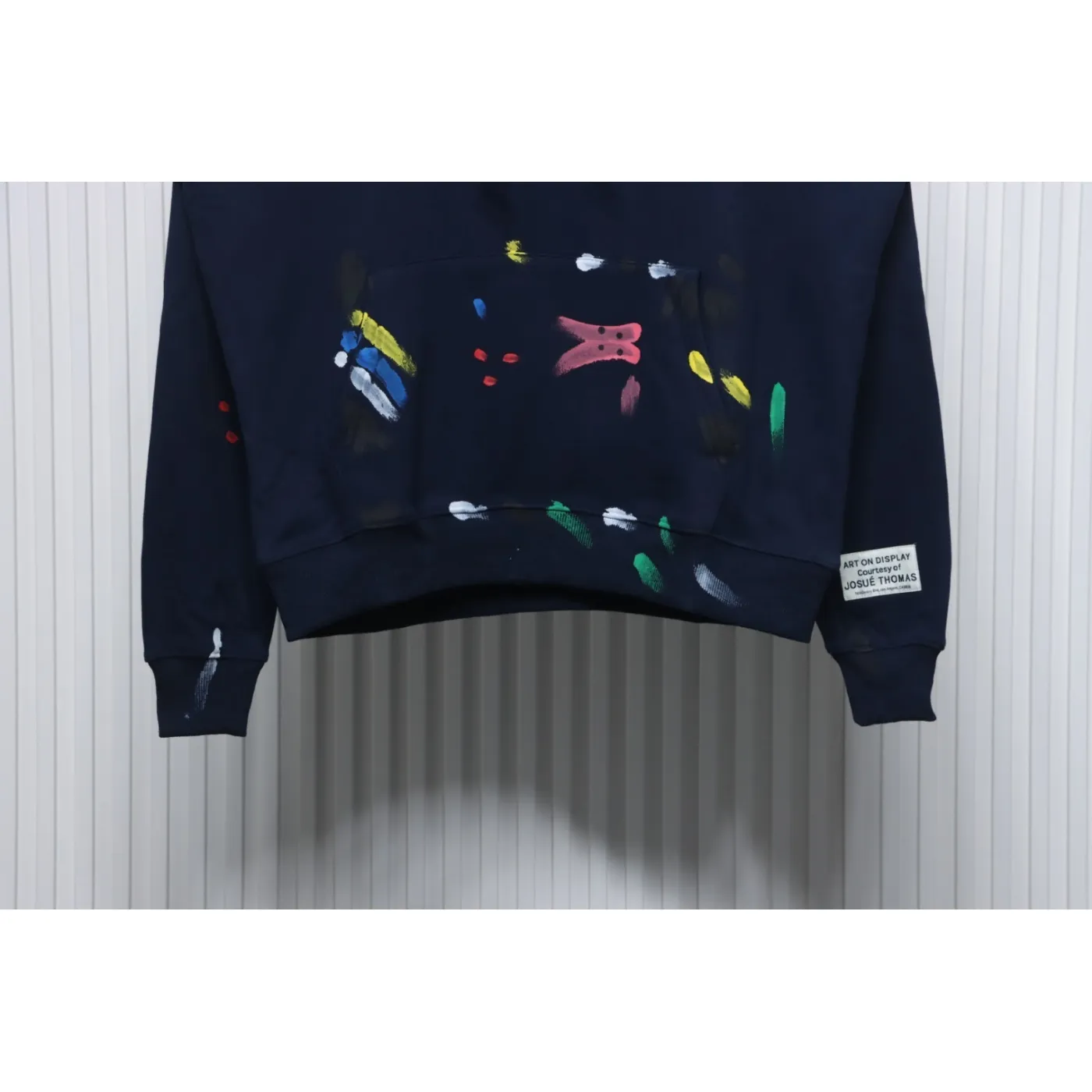 Gallery Dept. Splatter Letter Hoodie Dark Blue