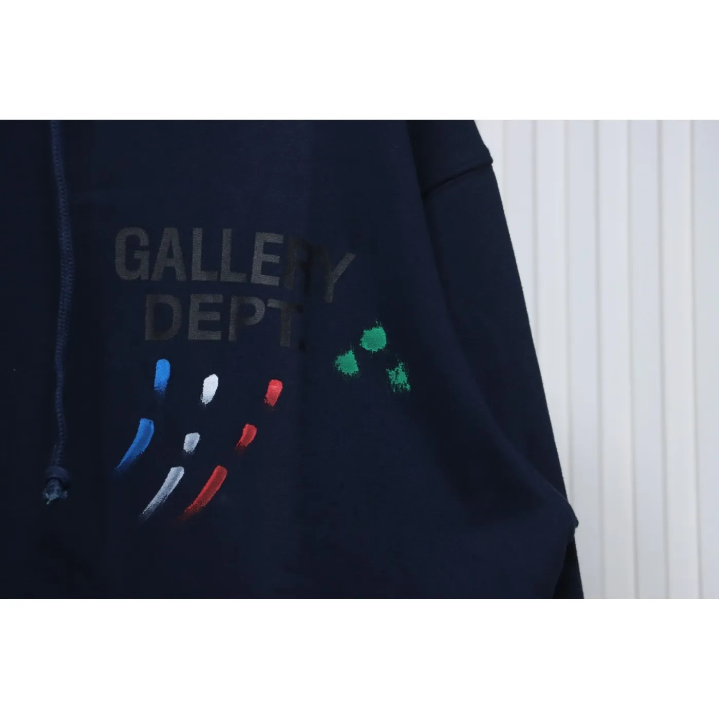 Gallery Dept. Splatter Letter Hoodie Dark Blue