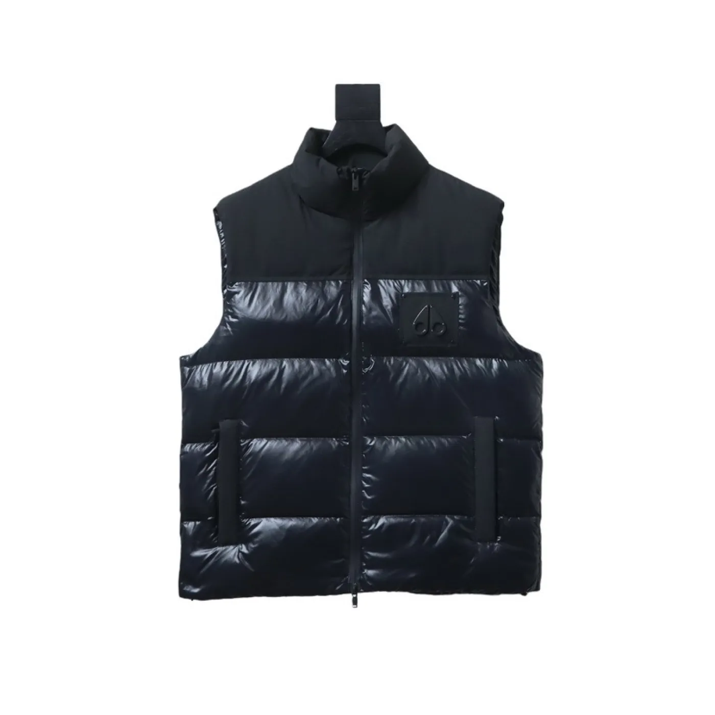 Moose Knuckles Glossy Down Vest Sleeveless Jacket Black