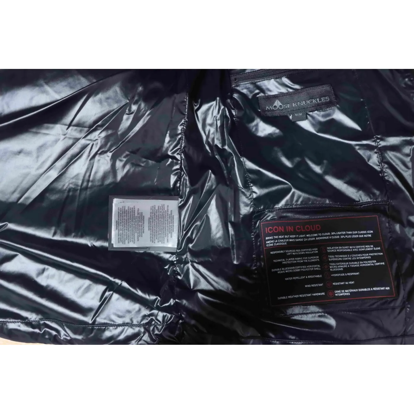 Moose Knuckles Glossy Down Vest Sleeveless Jacket Black