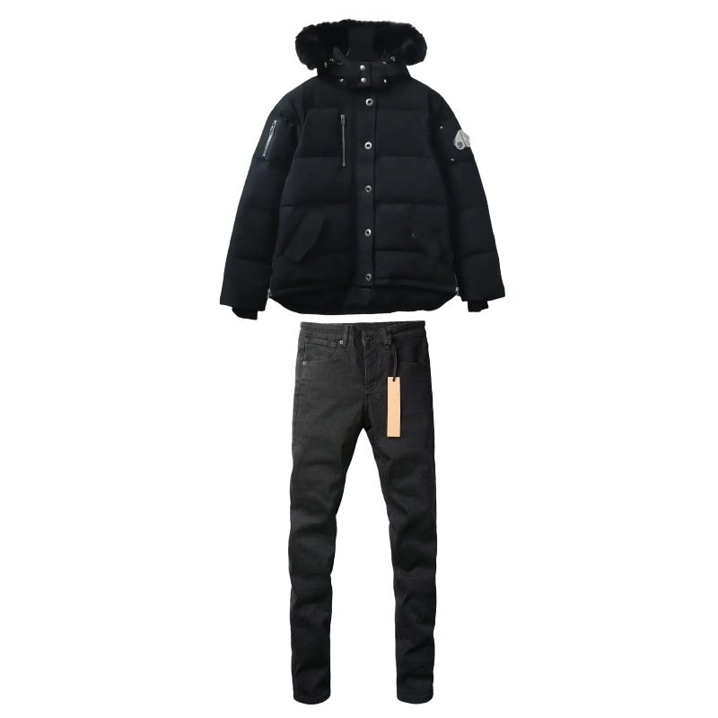 Moose Knuckles Women's Shearling 3Q Jacket Black + Ksubi Jean 3004
