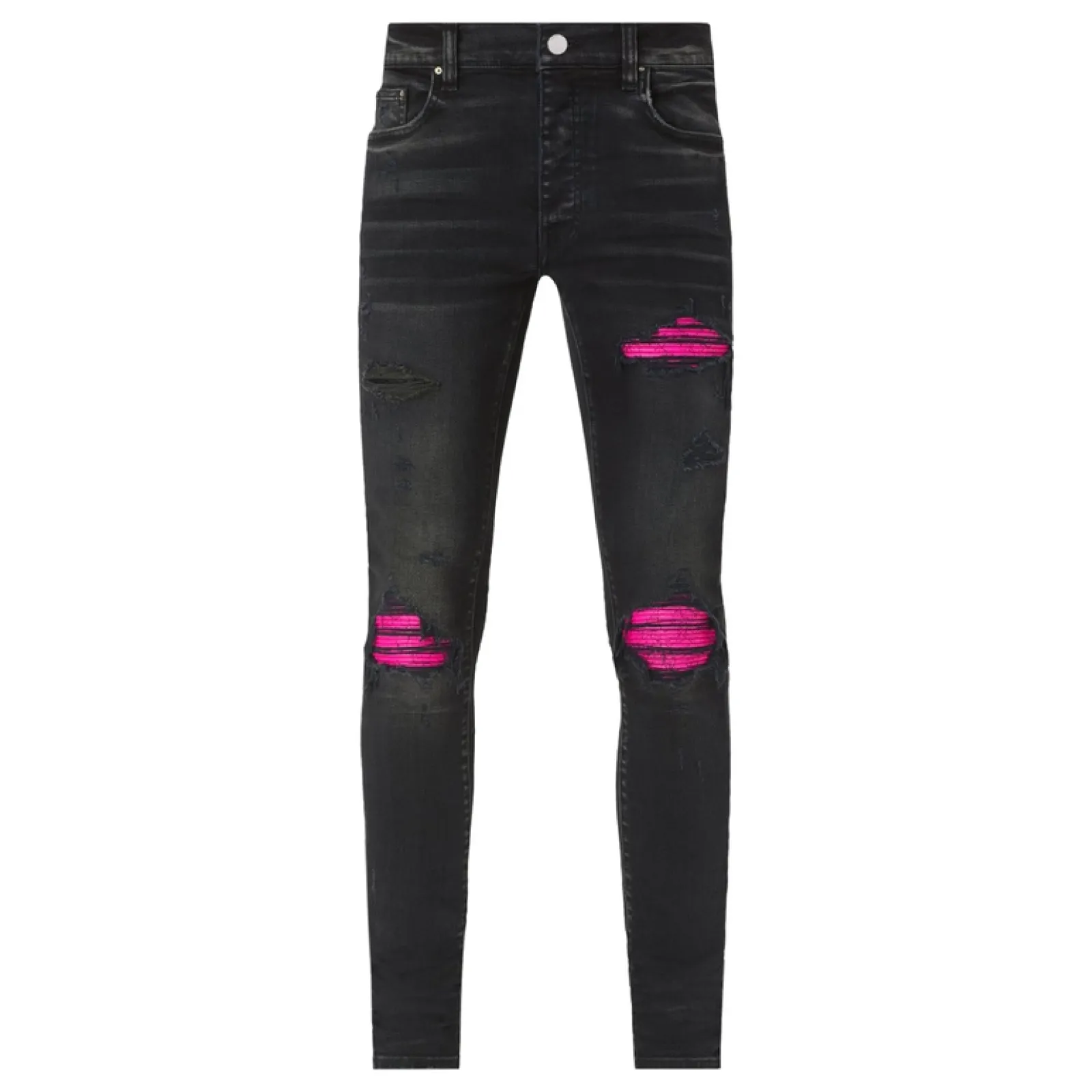 Amiri Distressed MX1 Jean Black Pink