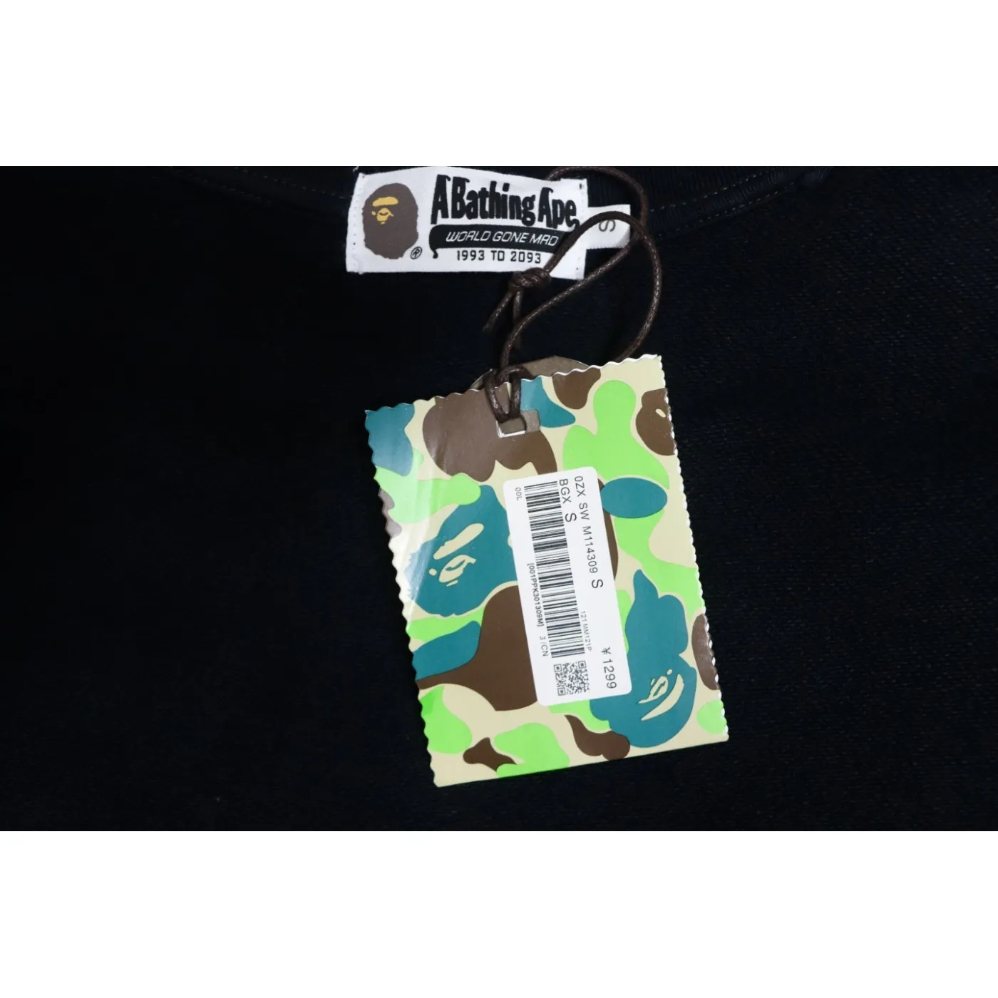 Bape Back Logo Lettering Ape Head Print Sweatshirt Black White