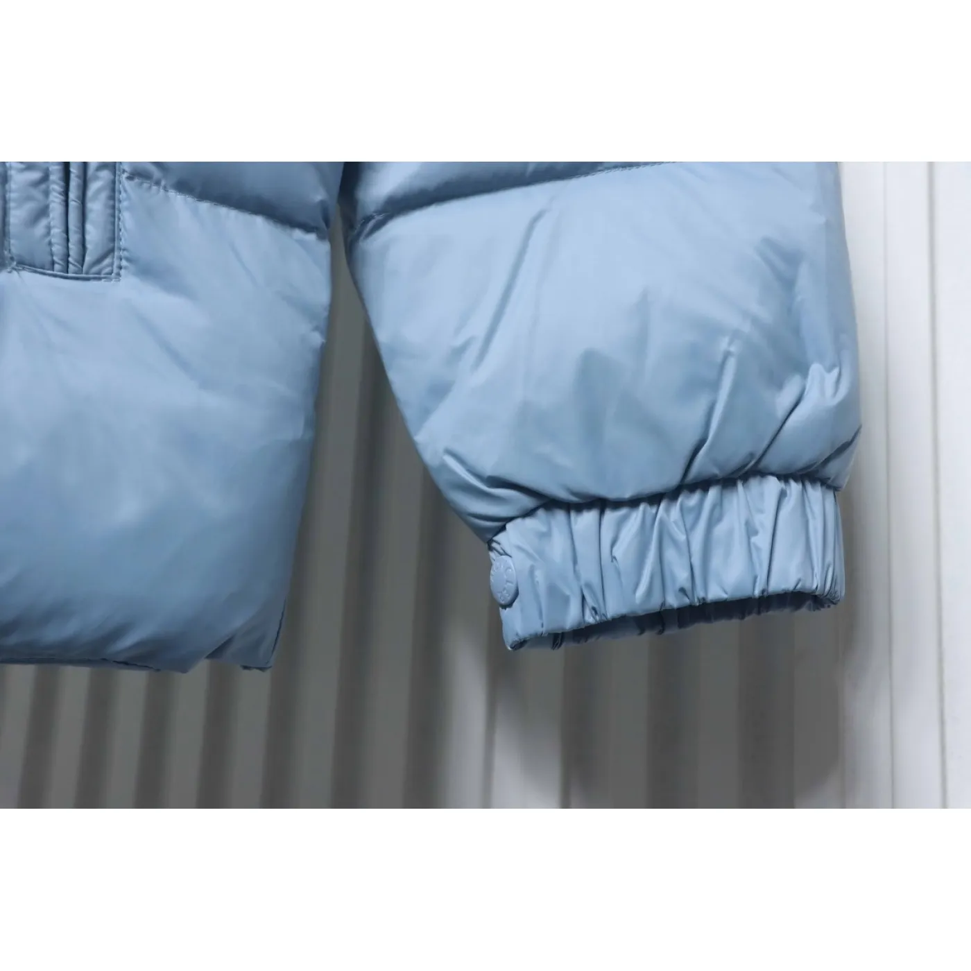 Moncler Patch Zippered Stand-up Collar Blue Down Jacket