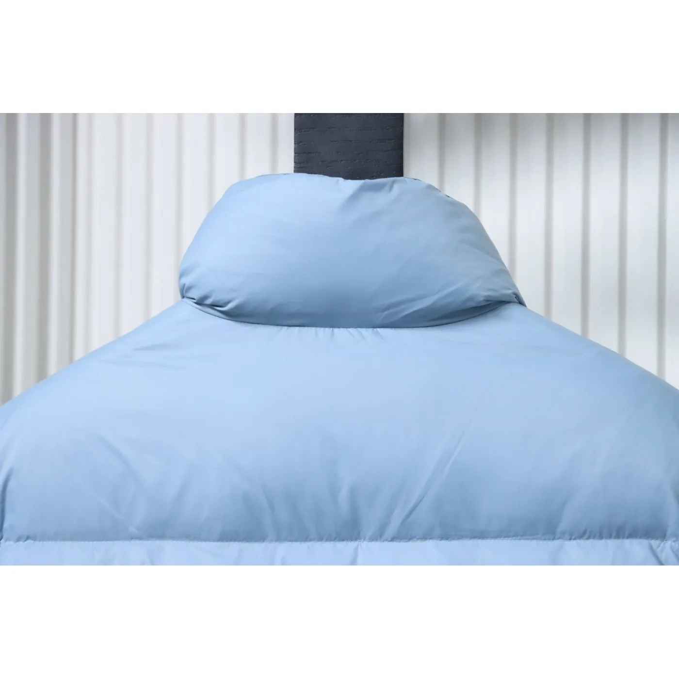 Moncler Patch Zippered Stand-up Collar Blue Down Jacket