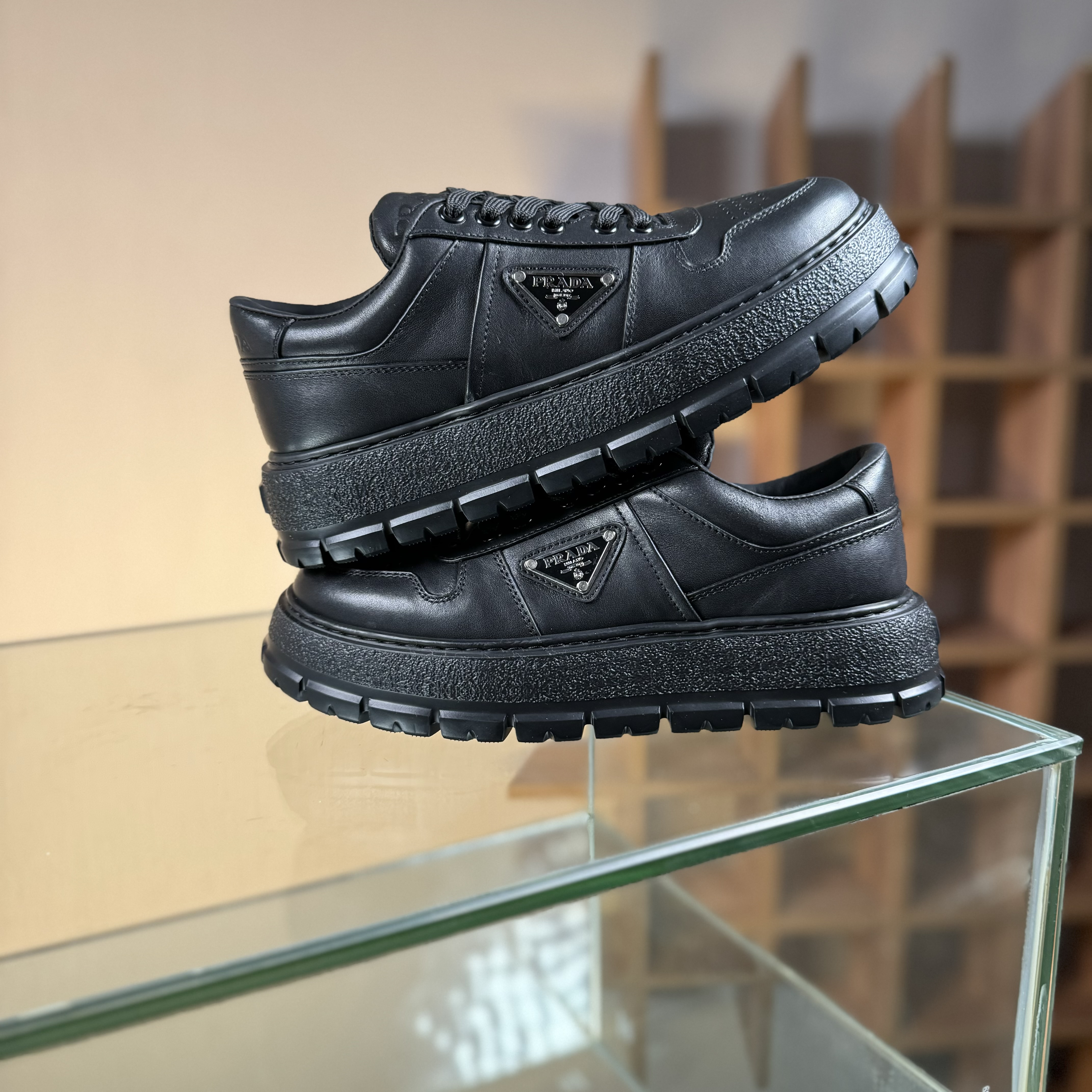 Prada Leather Sneakers Black