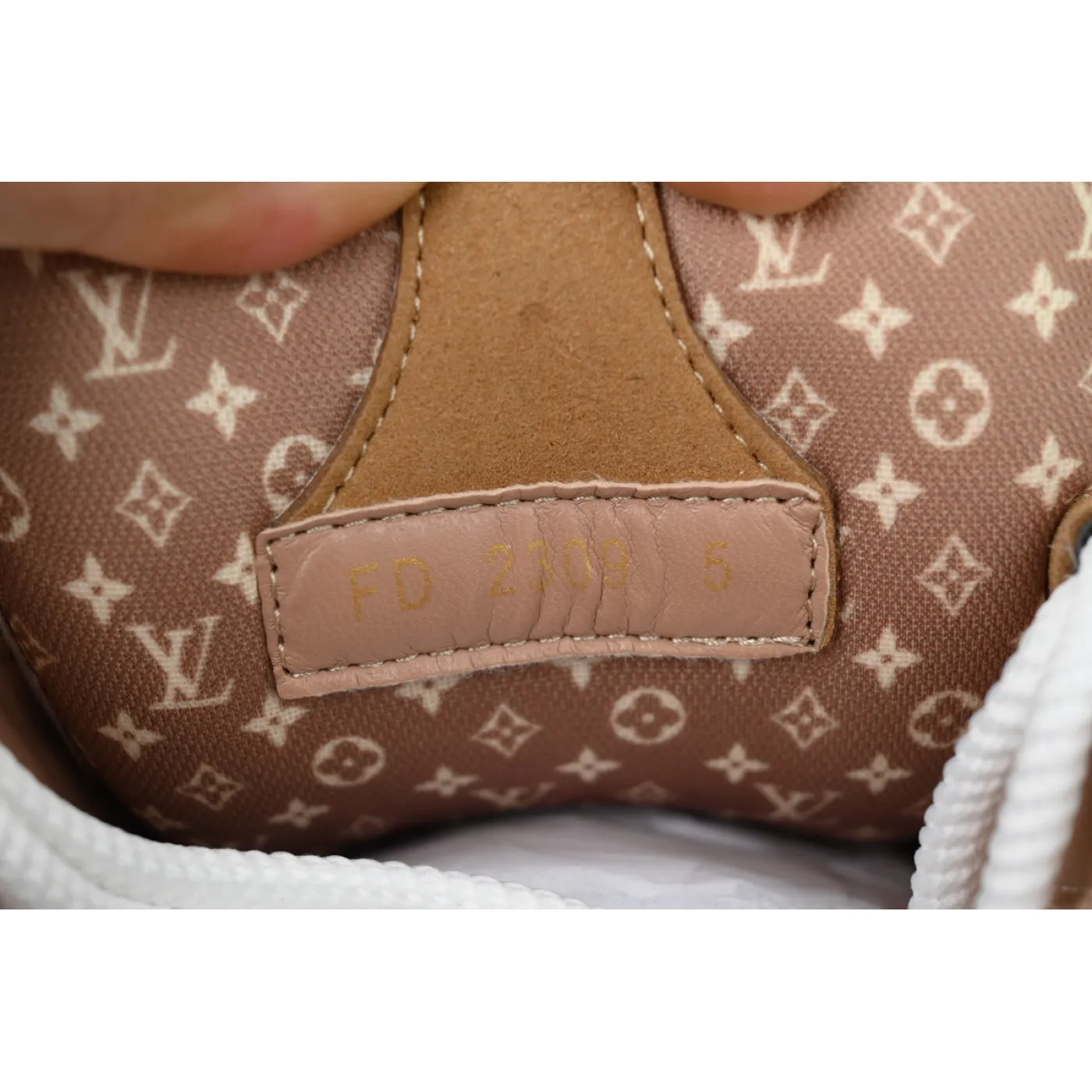 Louis Vuitton LV Skate White Brown With Rhinestones