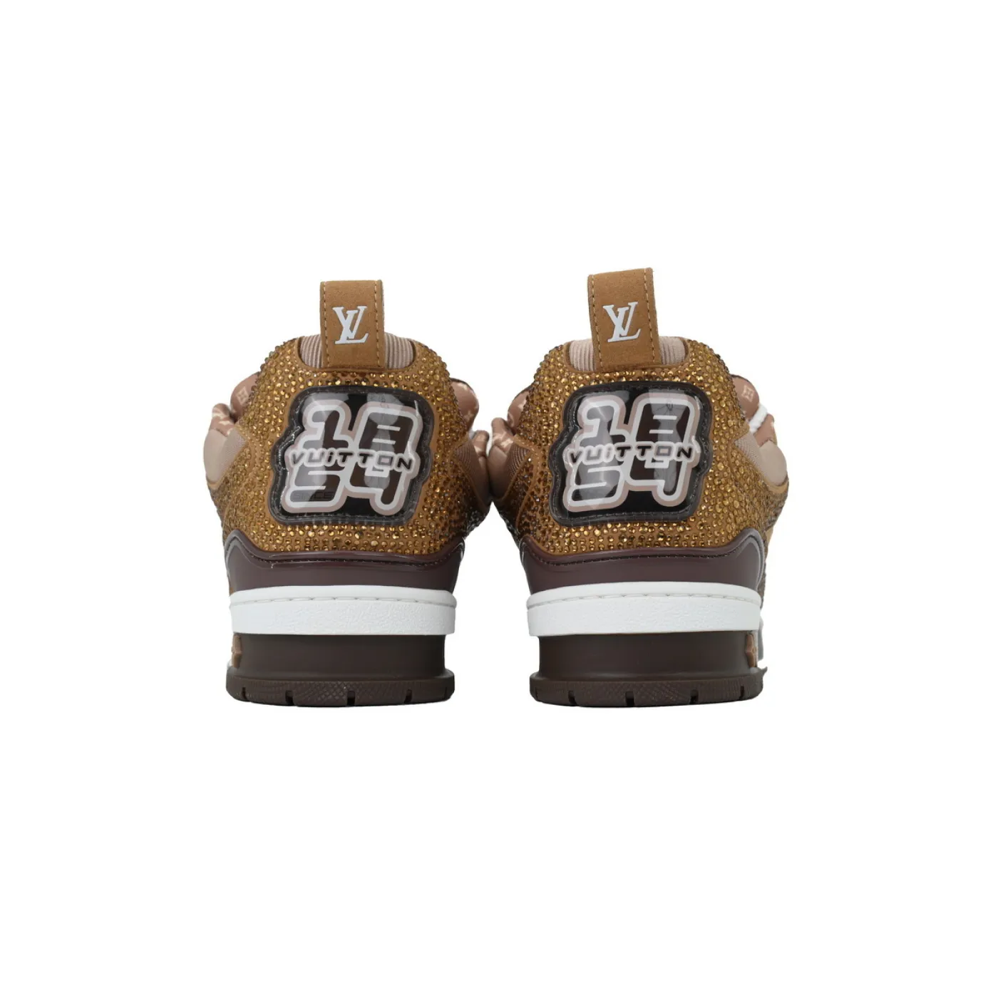 Louis Vuitton LV Skate White Brown With Rhinestones