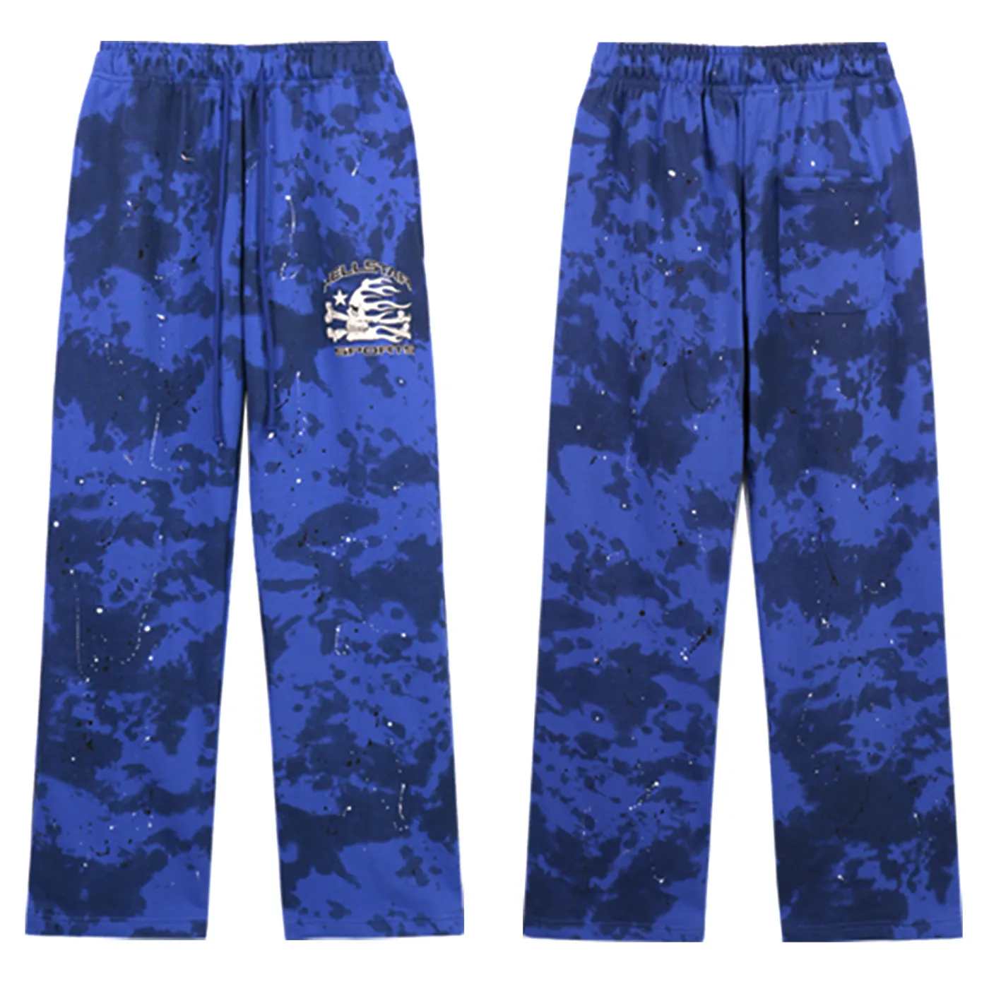 Hellstar Sports Tie-Dye Skull Hoodie + Sweatpants Set Blue