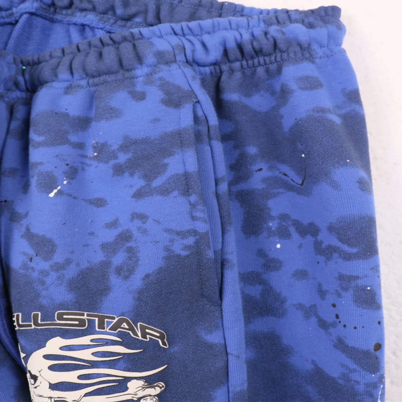 Hellstar Sports Tie-Dye Skull Hoodie + Sweatpants Set Blue