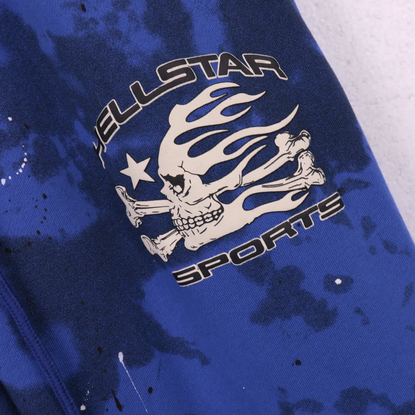 Hellstar Sports Tie-Dye Skull Hoodie + Sweatpants Set Blue