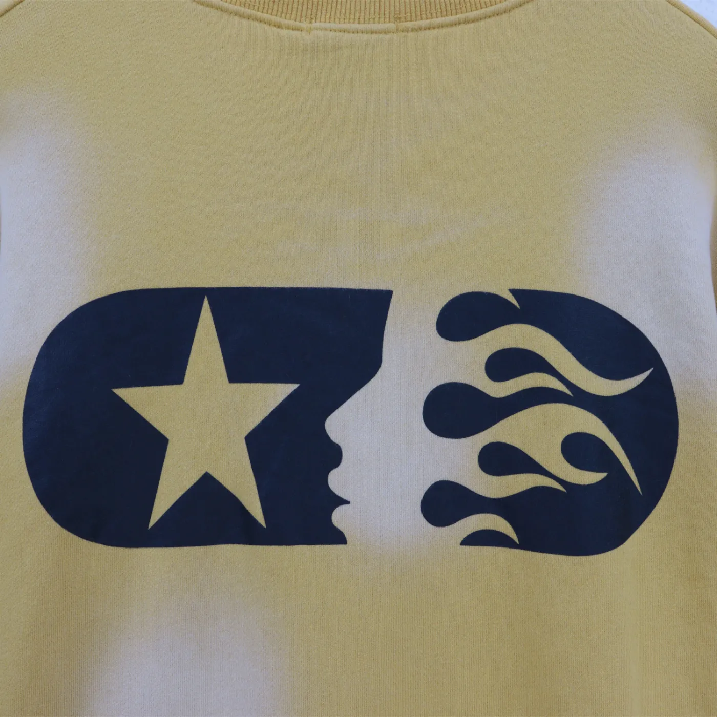 Hellstar Terry Fabric Crewneck Hoodie Yellow/White