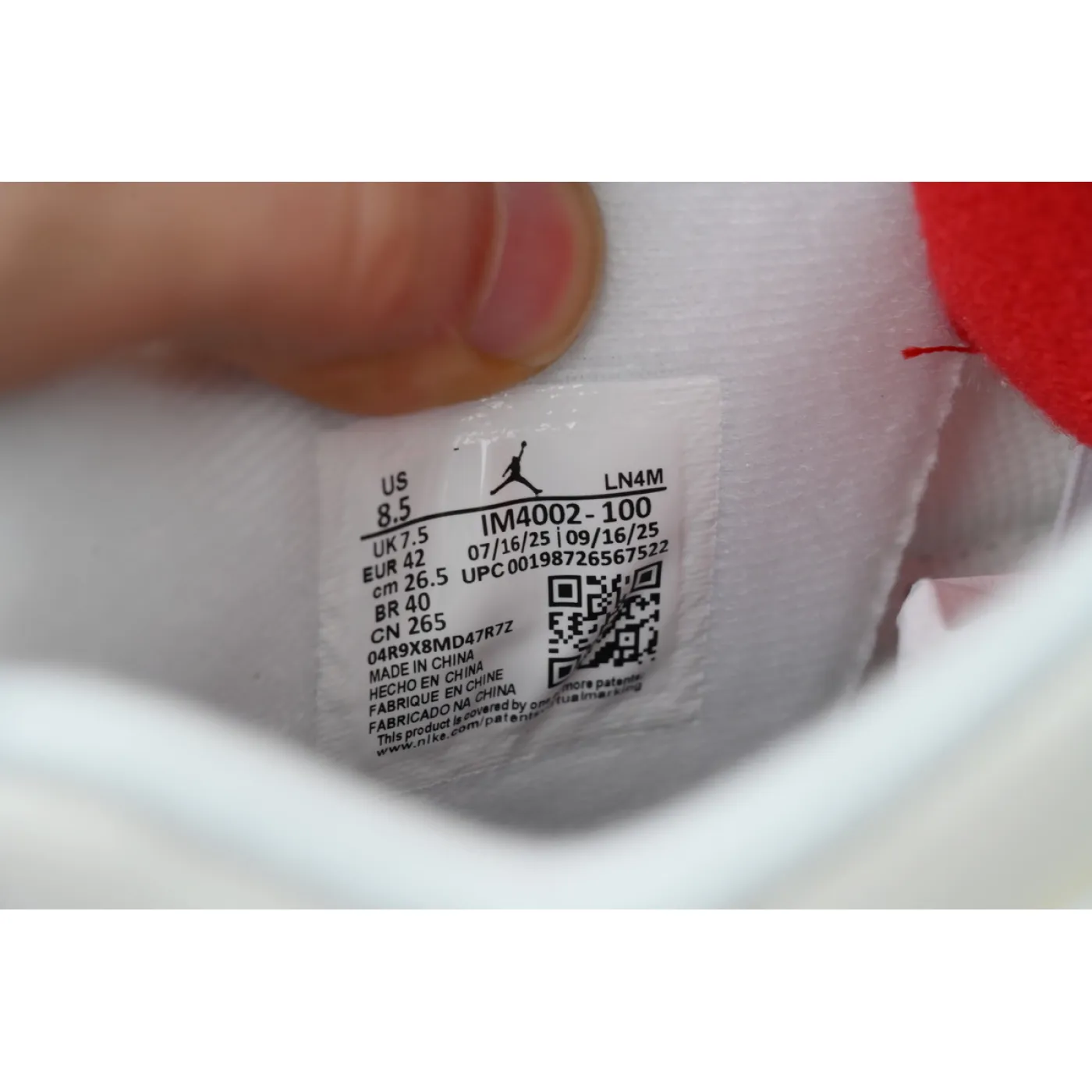 Air Jordan 4 Retro White Black And Red IM4002-100