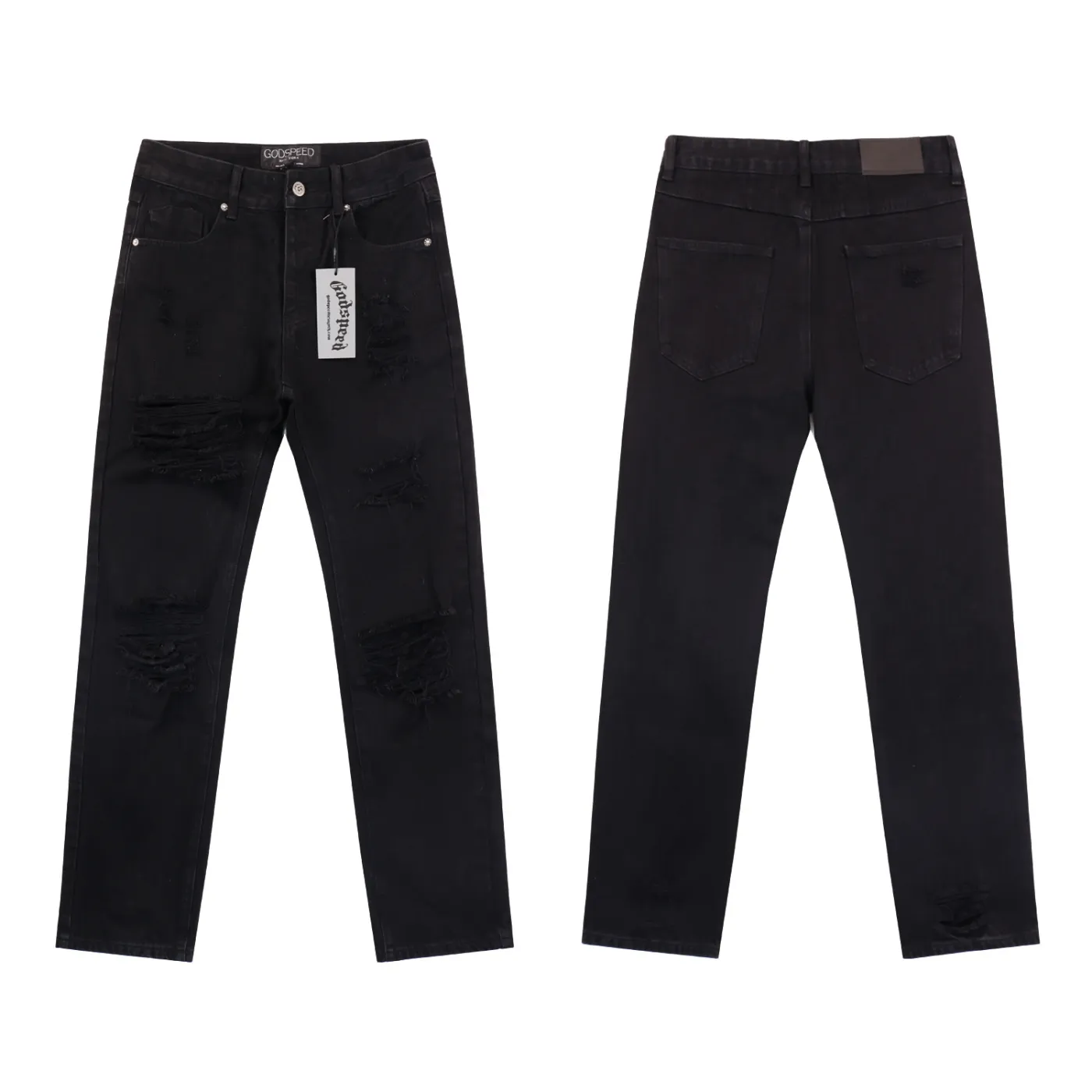 Godspeed Denim Straight Biker Jeans Black