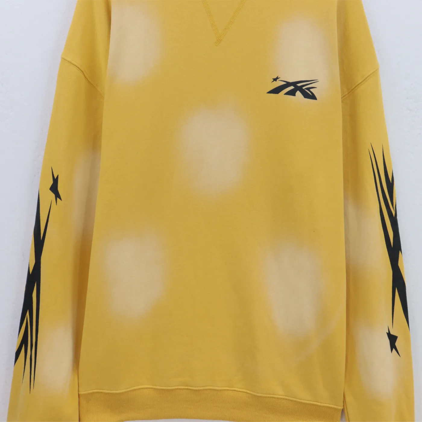 Hellstar Terry Fabric Crewneck Hoodie Yellow/White