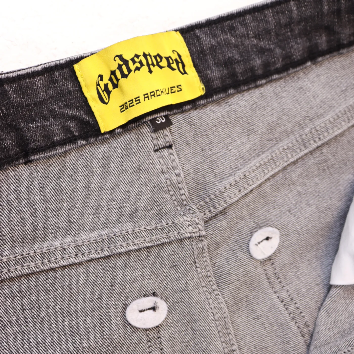 Godspeed Embroidered Multi-Pocket Jeans Smoky Gray