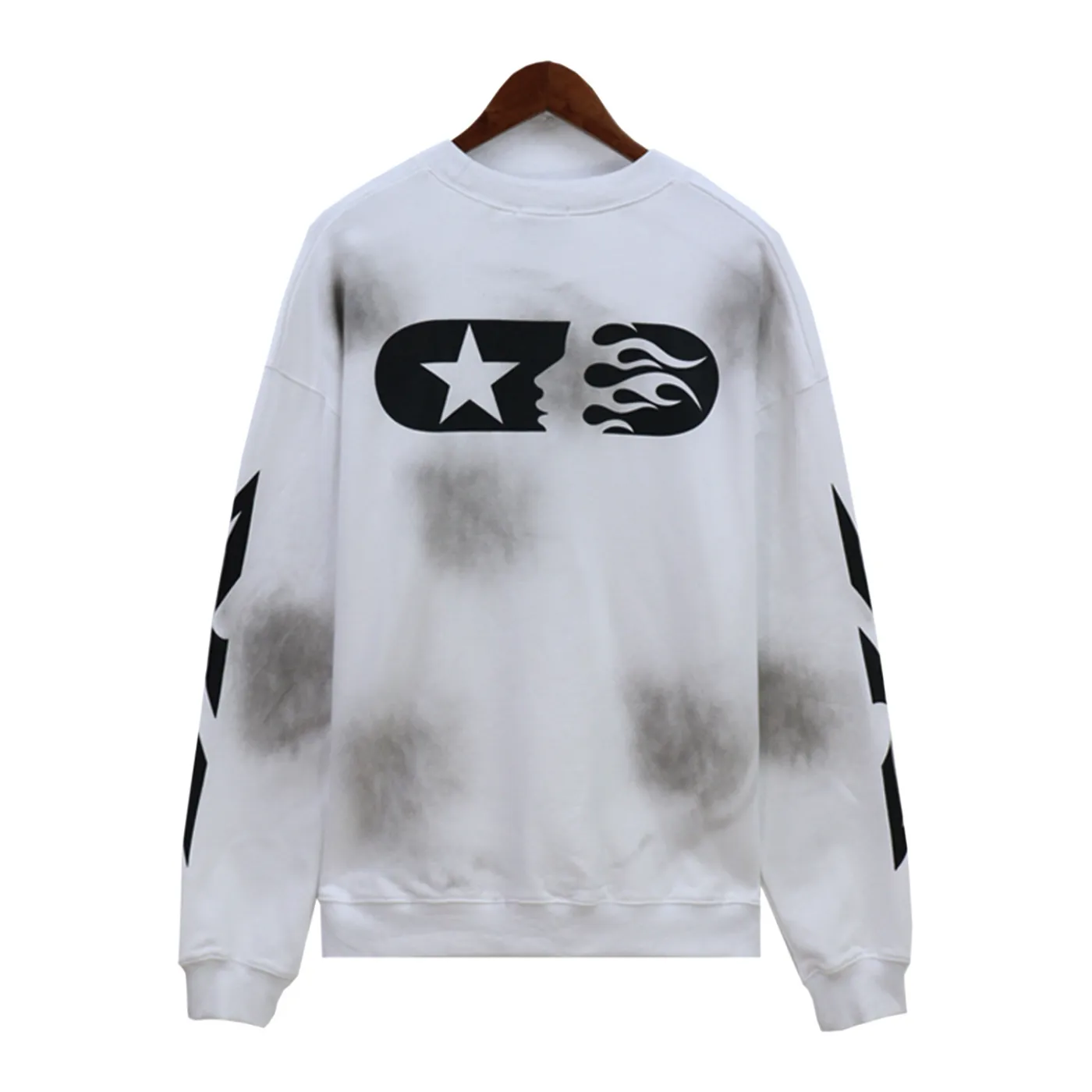 Hellstar Terry Fabric Crewneck Hoodie Yellow/White