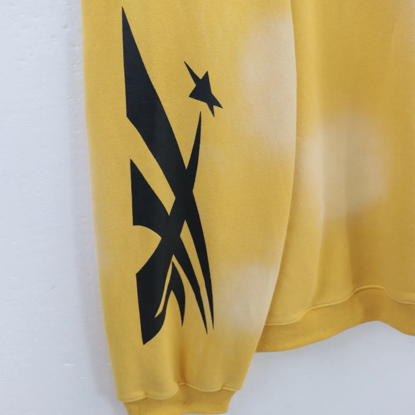 Hellstar Terry Fabric Crewneck Hoodie Yellow/White