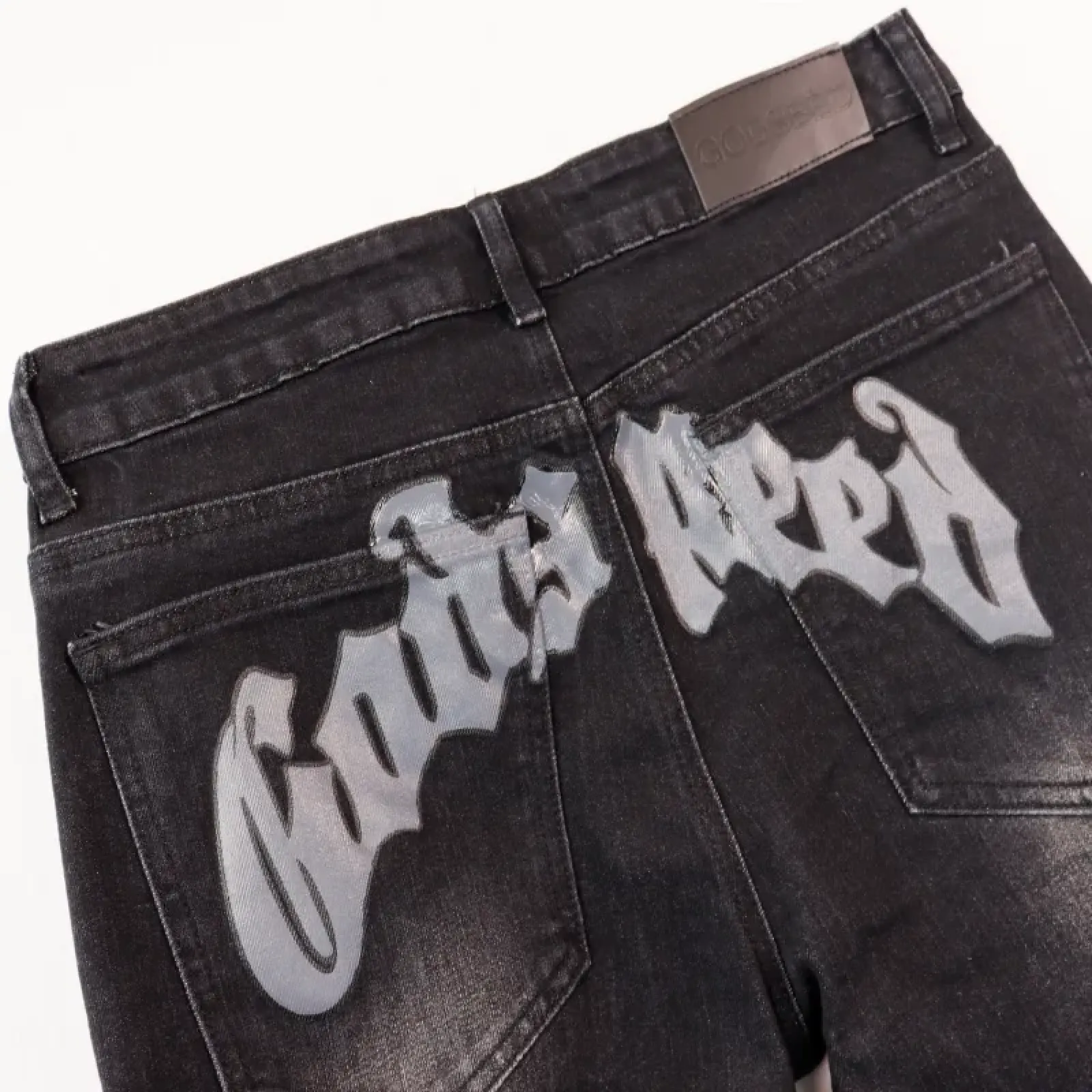Godspeed Casual Comfort Holes Straight Jeans Black