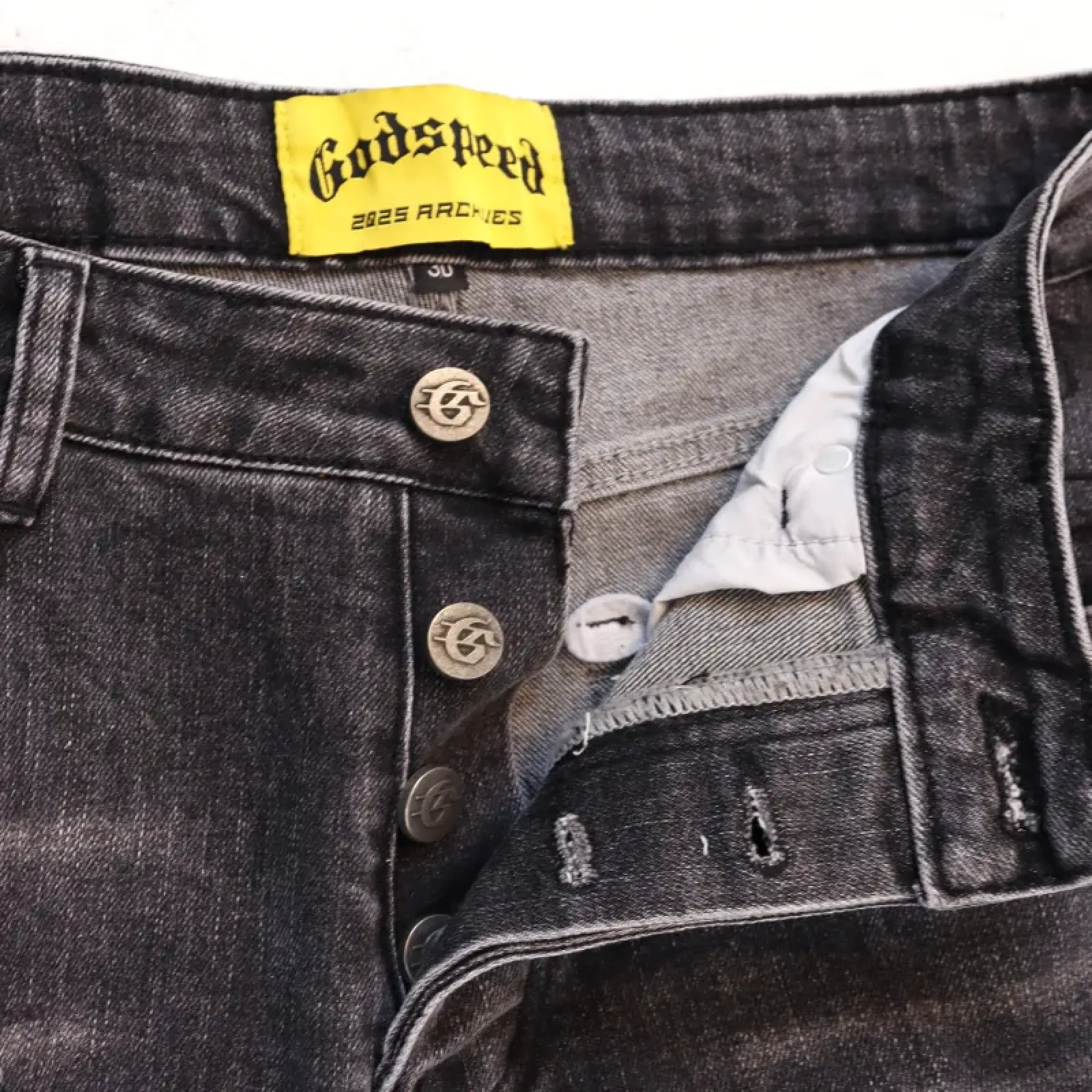 Godspeed Embroidered Multi-Pocket Jeans Black