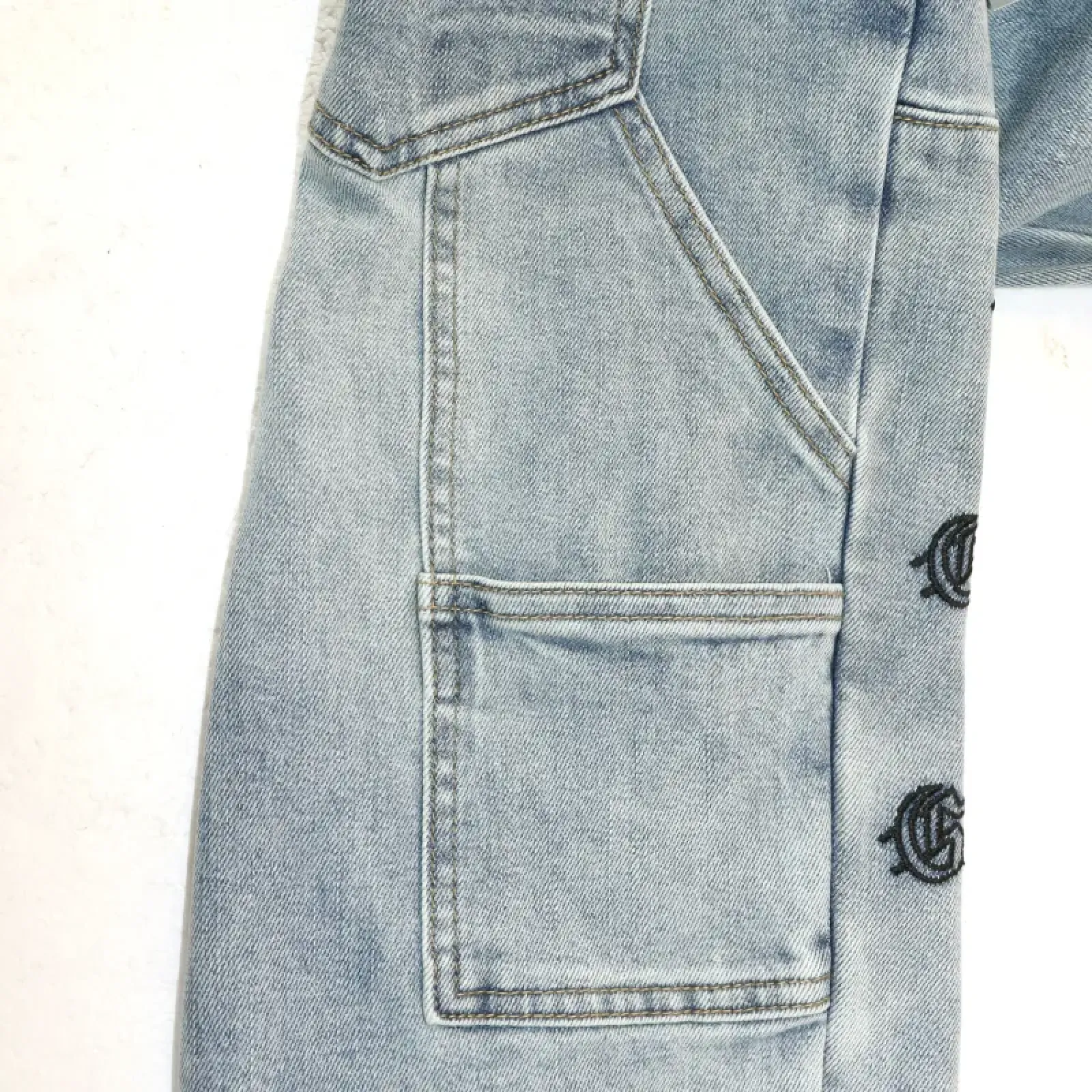Godspeed Embroidered Multi-Pocket Jeans Blue