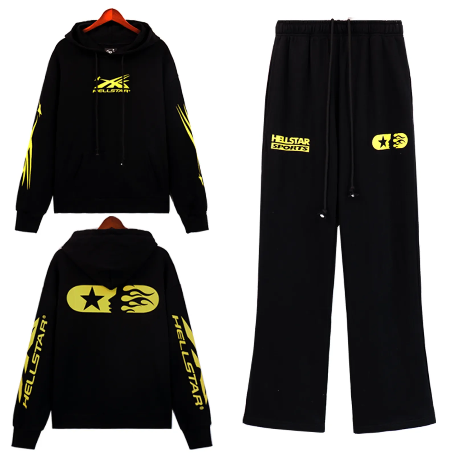 Hellsatr Tracksuit Black Yellow/Gray/Black White