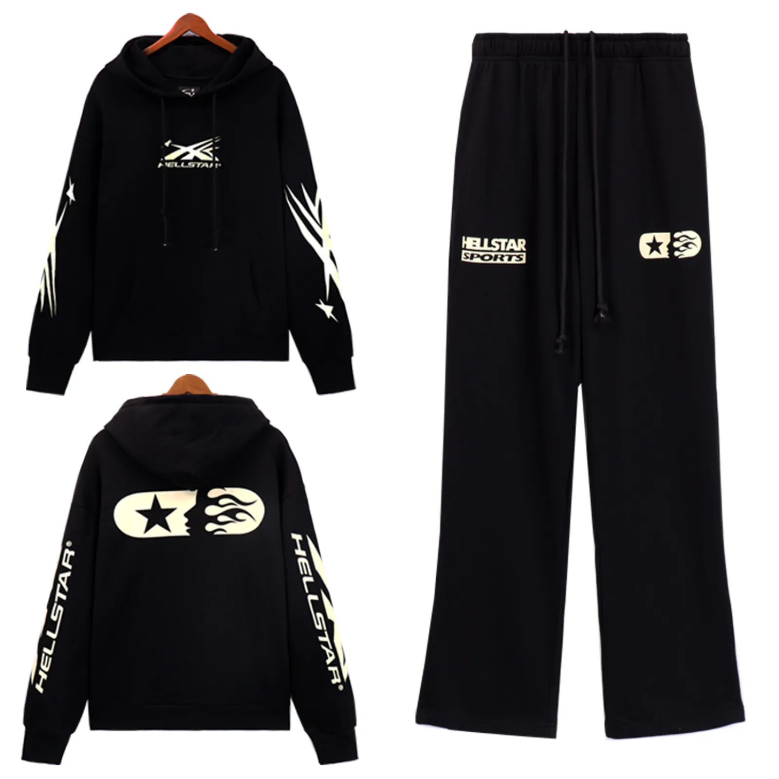 Hellsatr Tracksuit Black Yellow/Gray/Black White