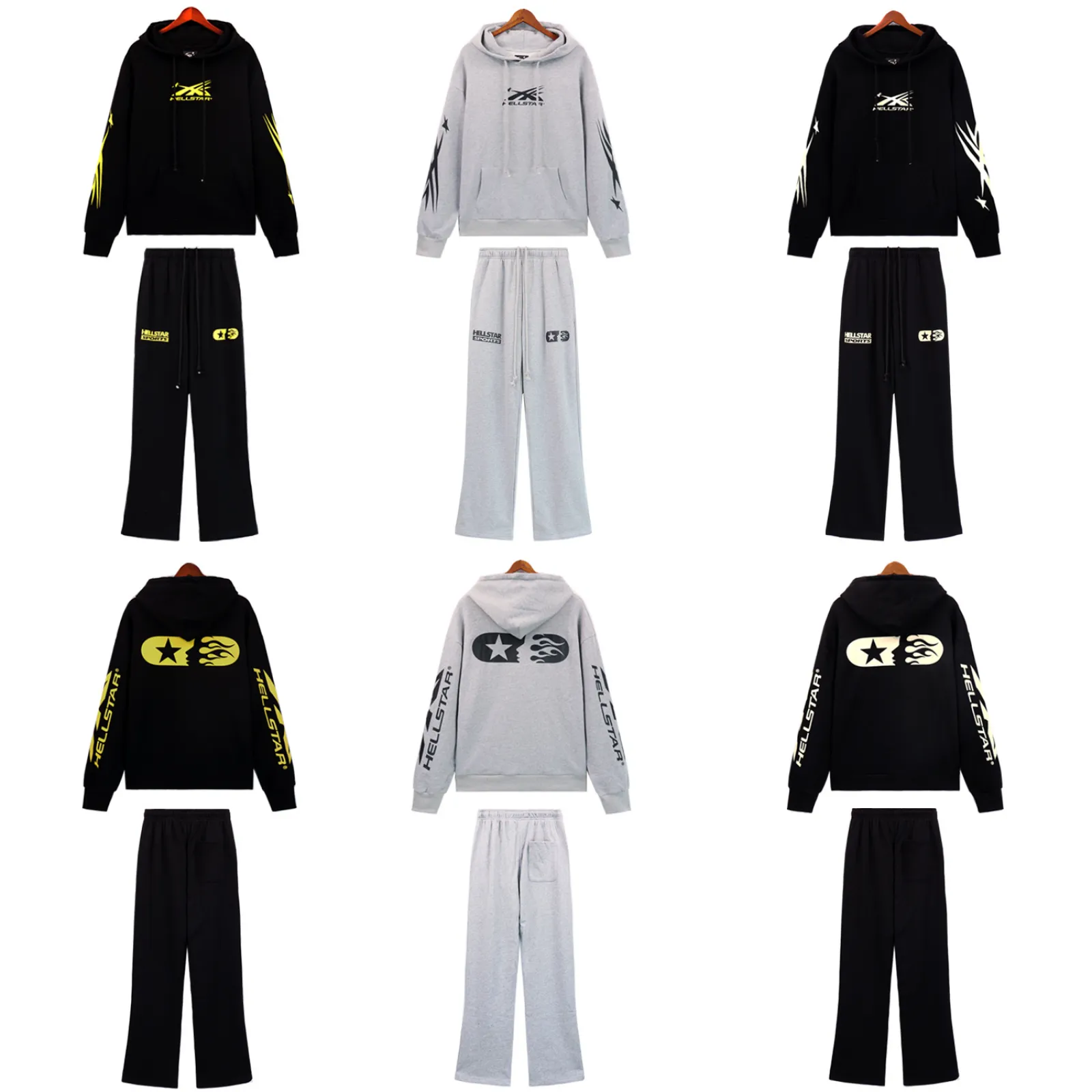 Hellsatr Tracksuit Black Yellow/Gray/Black White
