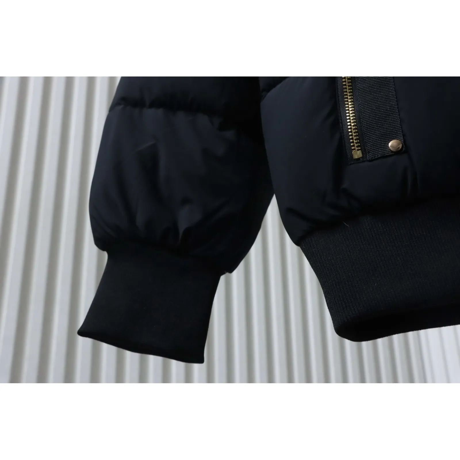 Moose knuckless Golden Scissors Double Zipper Down Jacket Black (NFC)