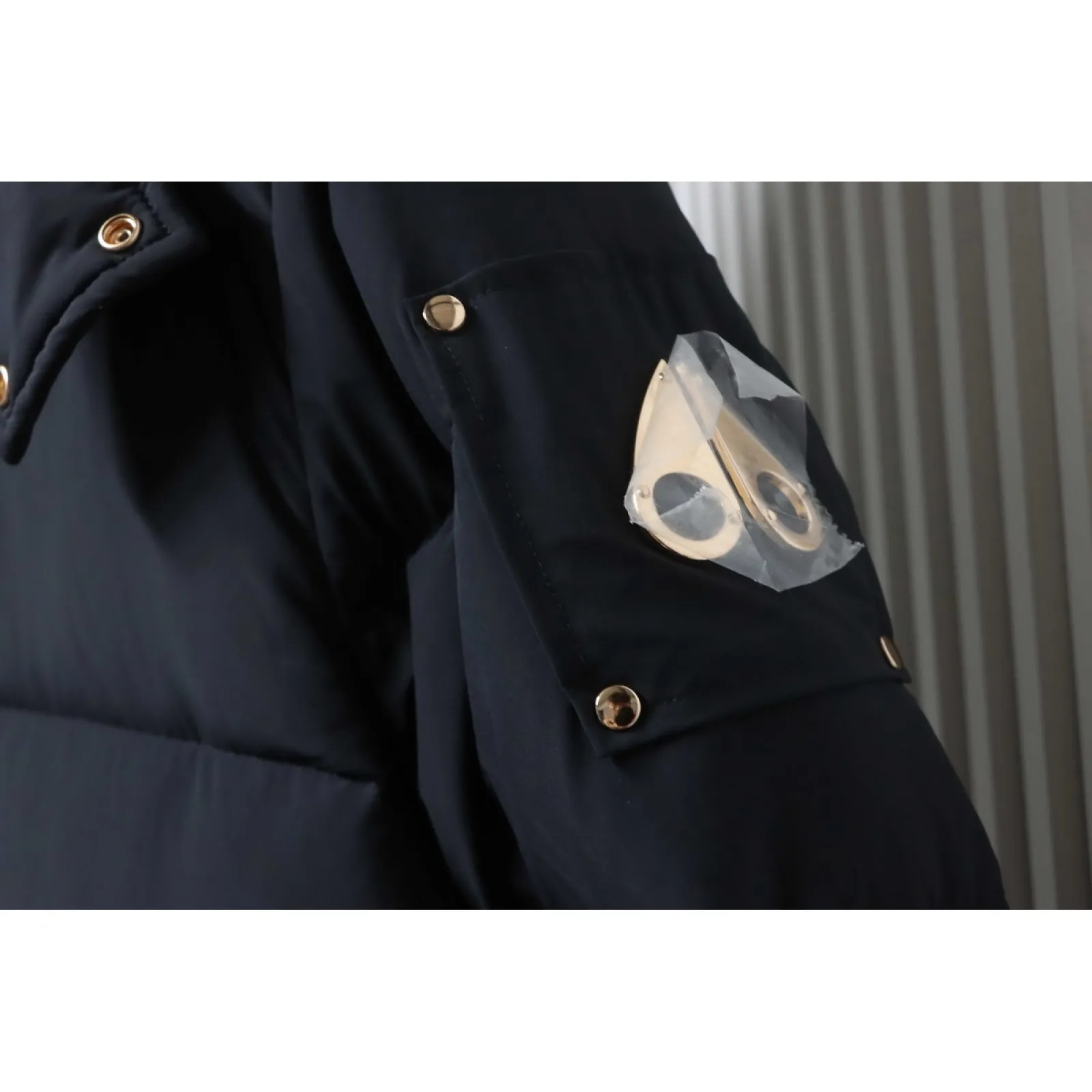 Moose knuckless Golden Scissors Double Zipper Down Jacket Black (NFC)