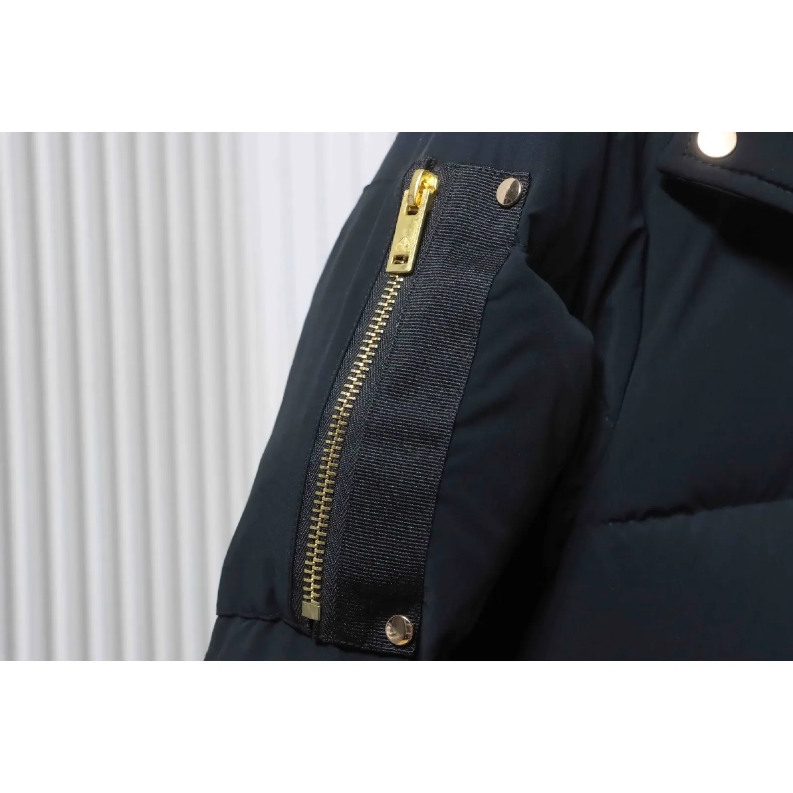 Moose knuckless Golden Scissors Double Zipper Down Jacket Black (NFC)