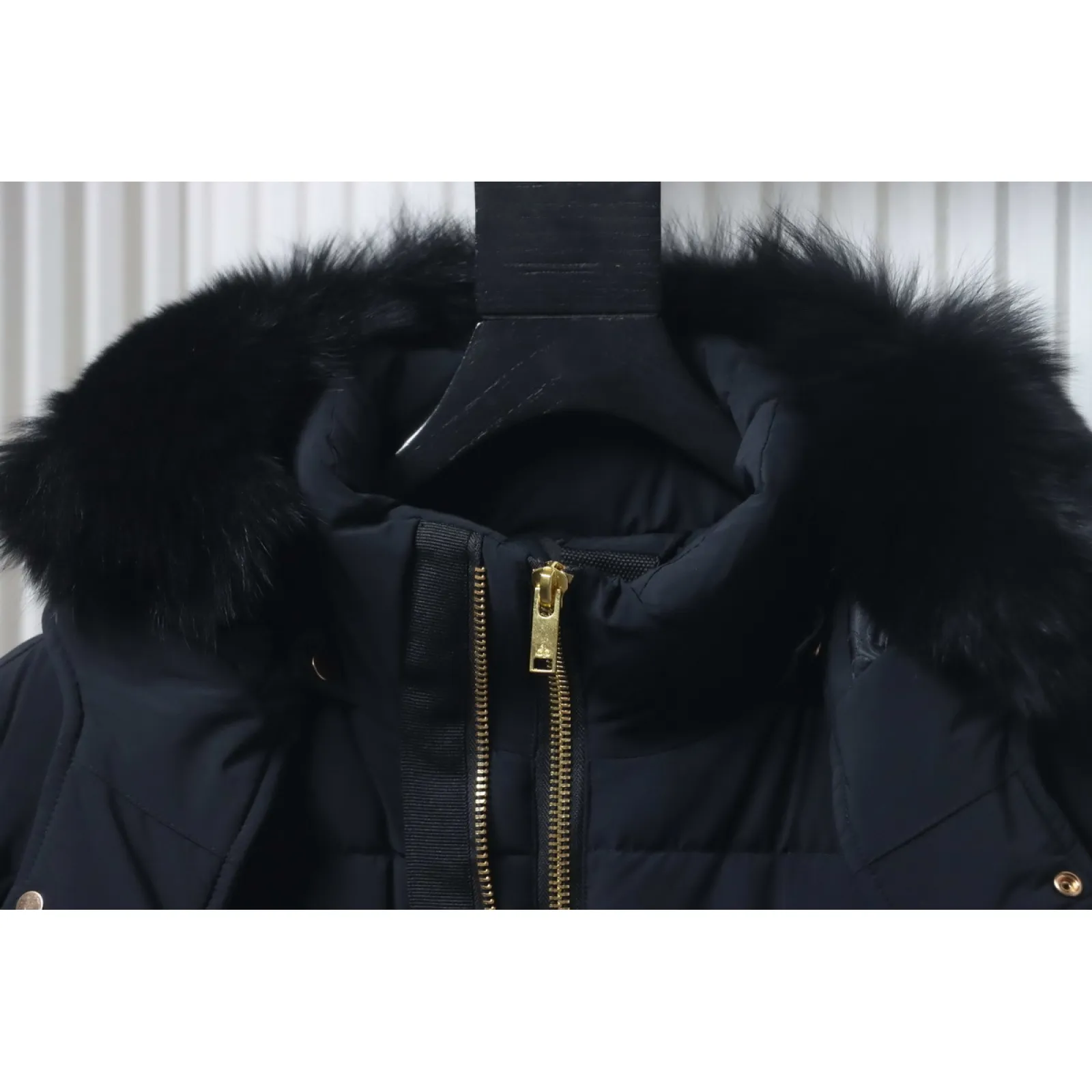 Moose knuckless Golden Scissors Double Zipper Down Jacket Black (NFC)