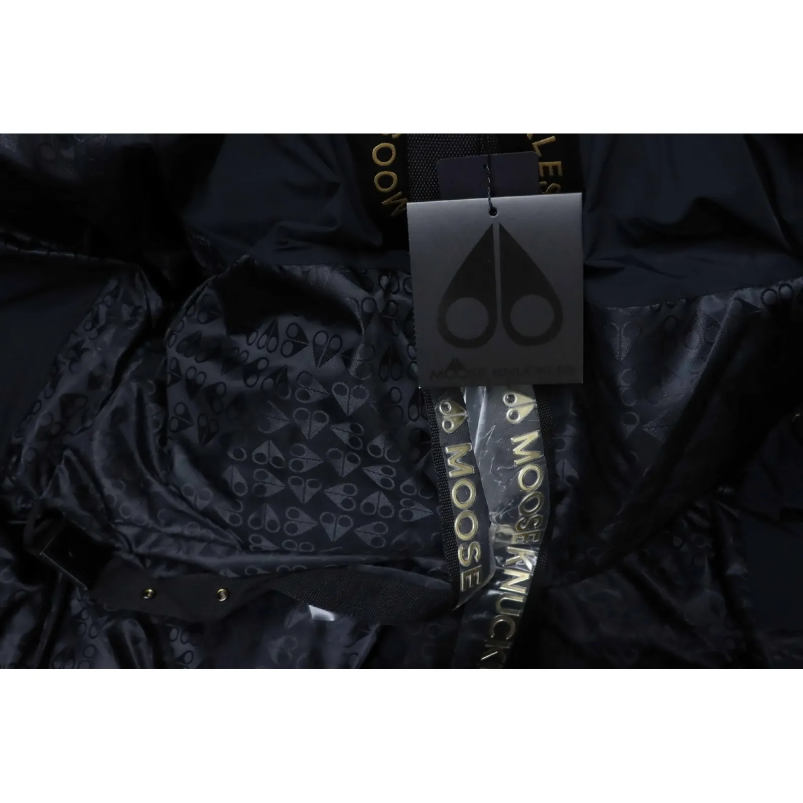 Moose knuckless Golden Scissors Double Zipper Down Jacket Black (NFC)