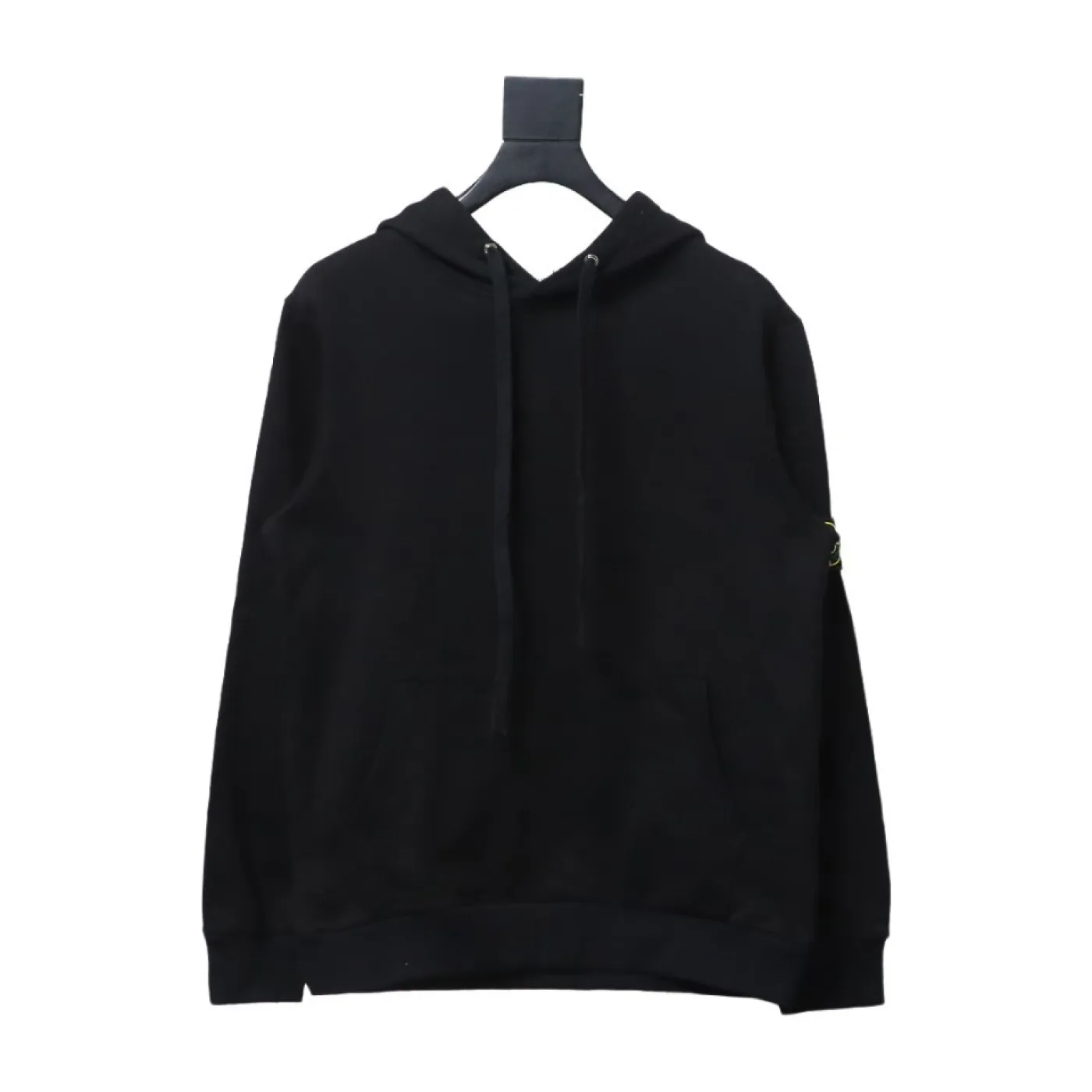Stone Island Classic Logo Sleeve Patch Hoodie Black