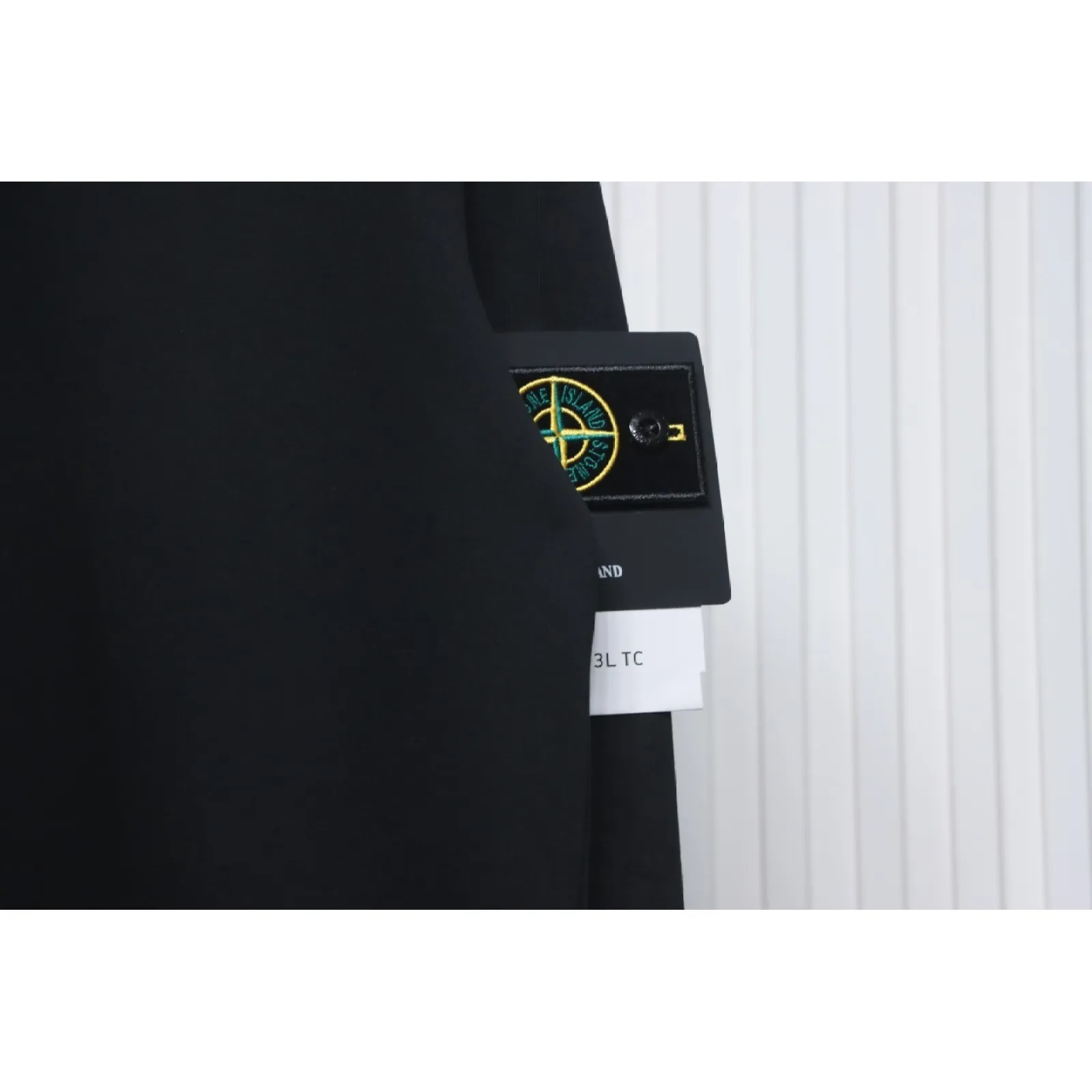 Stone Island Classic Logo Sleeve Patch Crewneck Black
