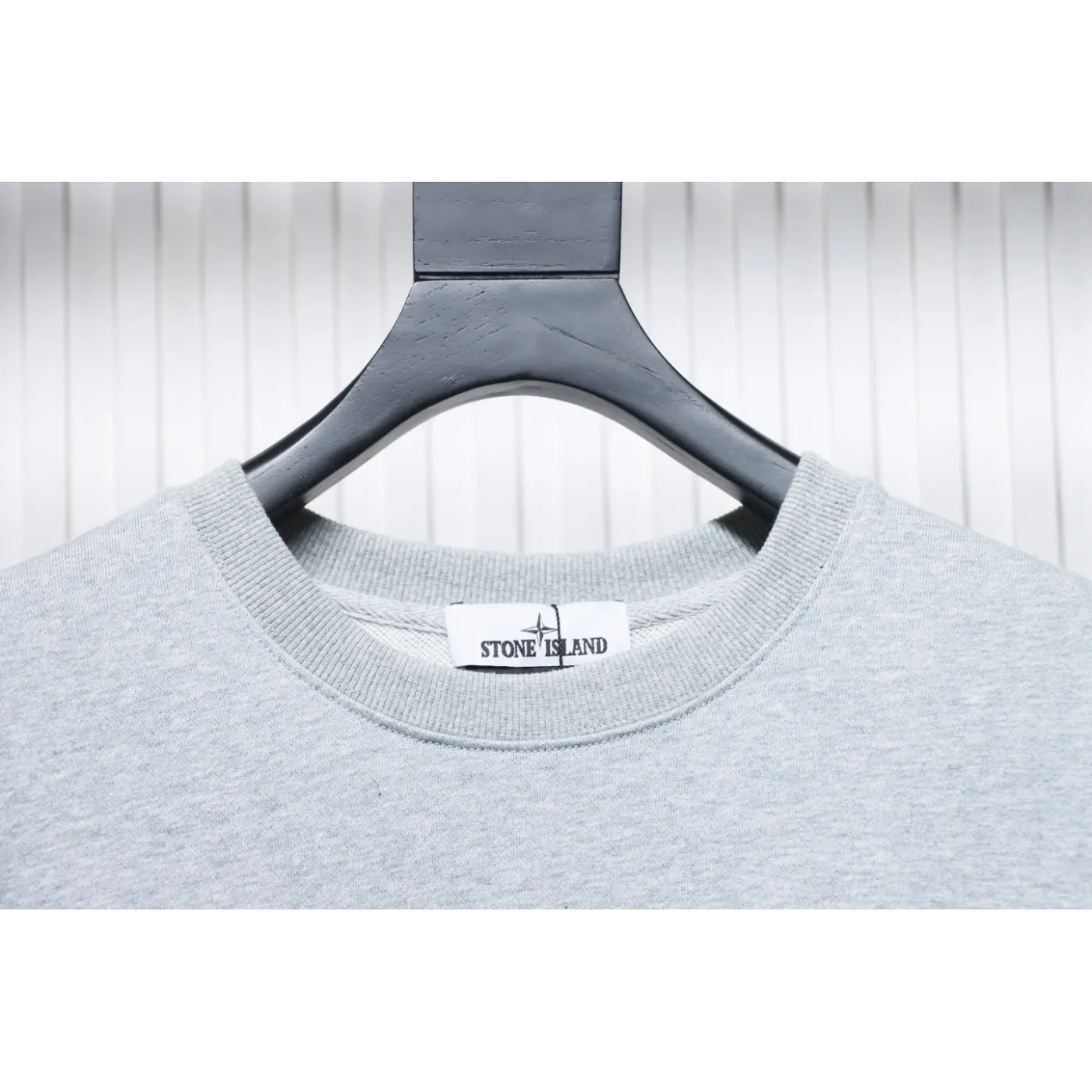 Stone Island Classic Logo Sleeve Patch Crewneck Gray