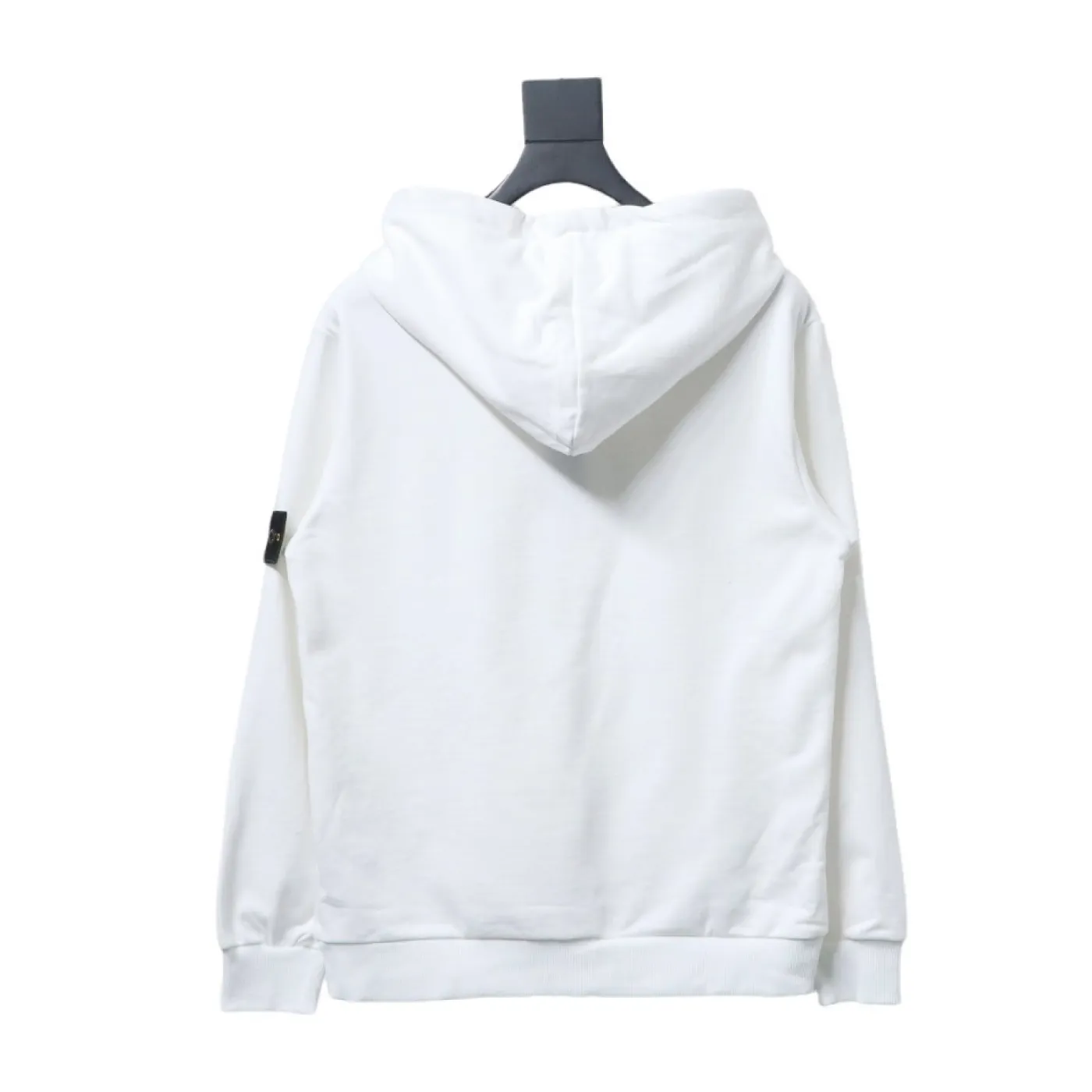 Stone Island Classic Logo Sleeve Patch Hoodie White