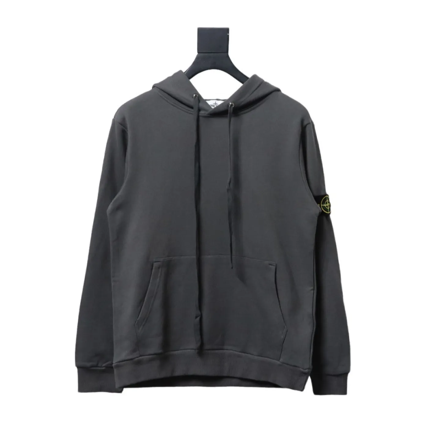 Stone Island Classic Logo Sleeve Patch Hoodie Dark Gray