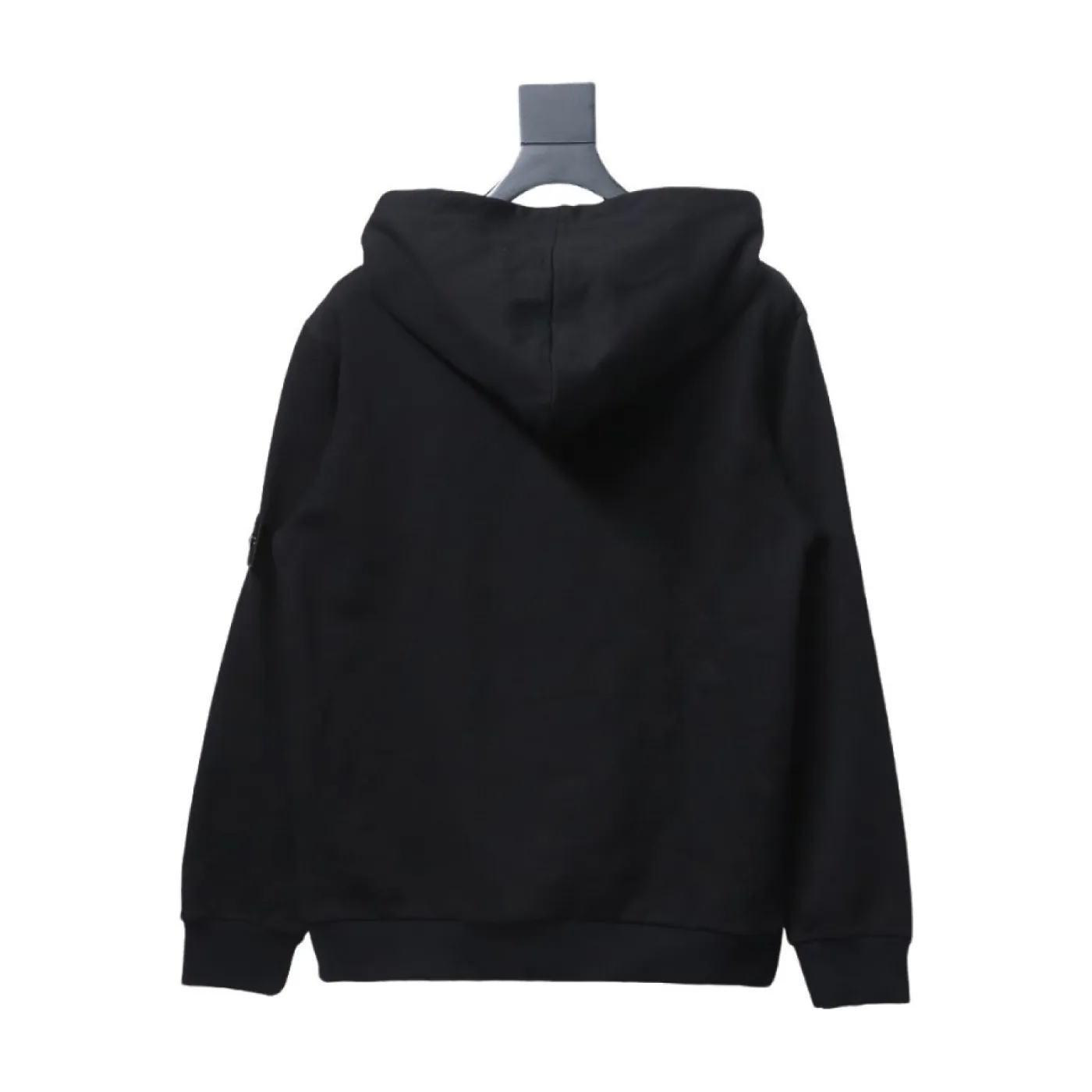 Stone Island Classic Logo Sleeve Patch Hoodie Black