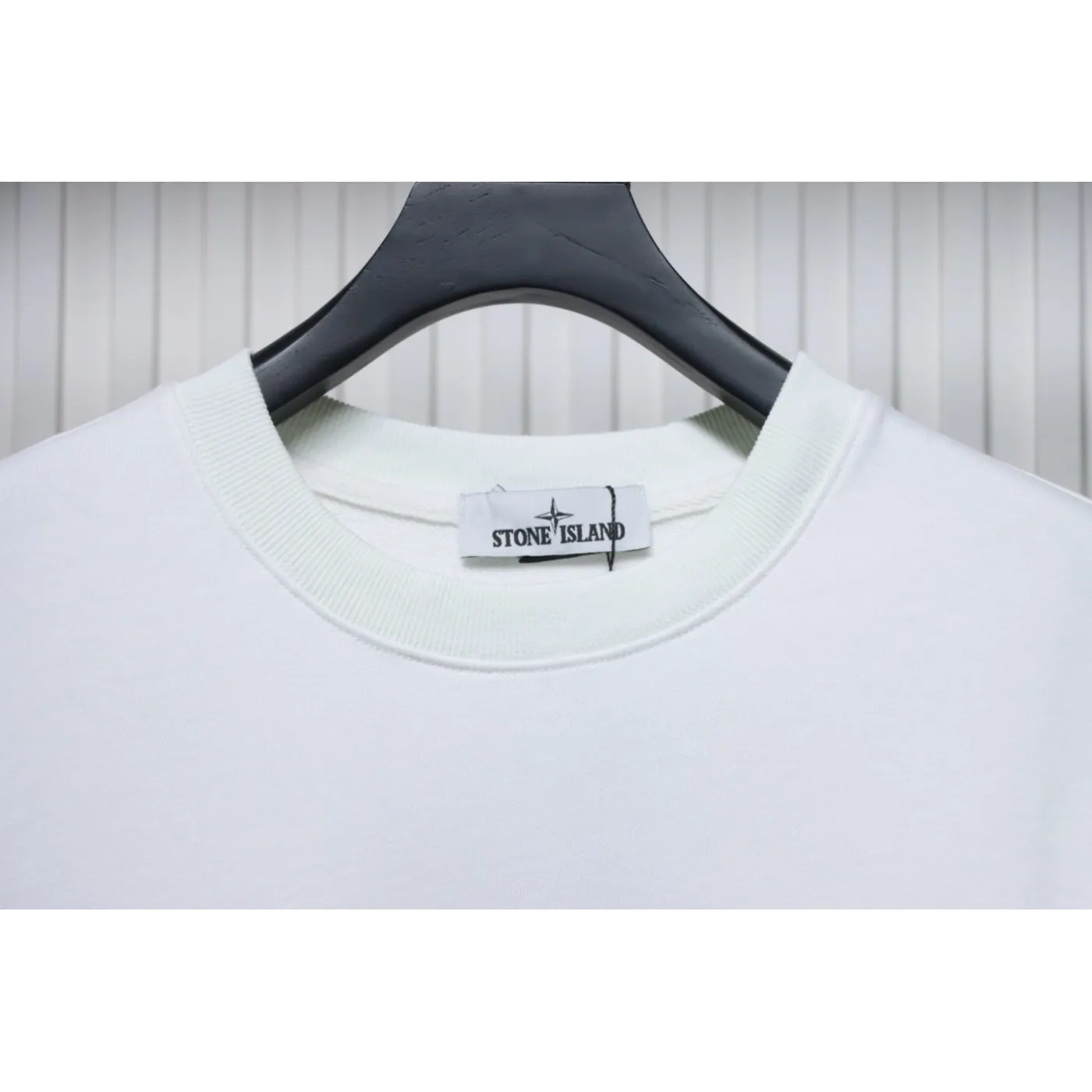 Stone Island Classic Logo Sleeve Patch Crewneck White