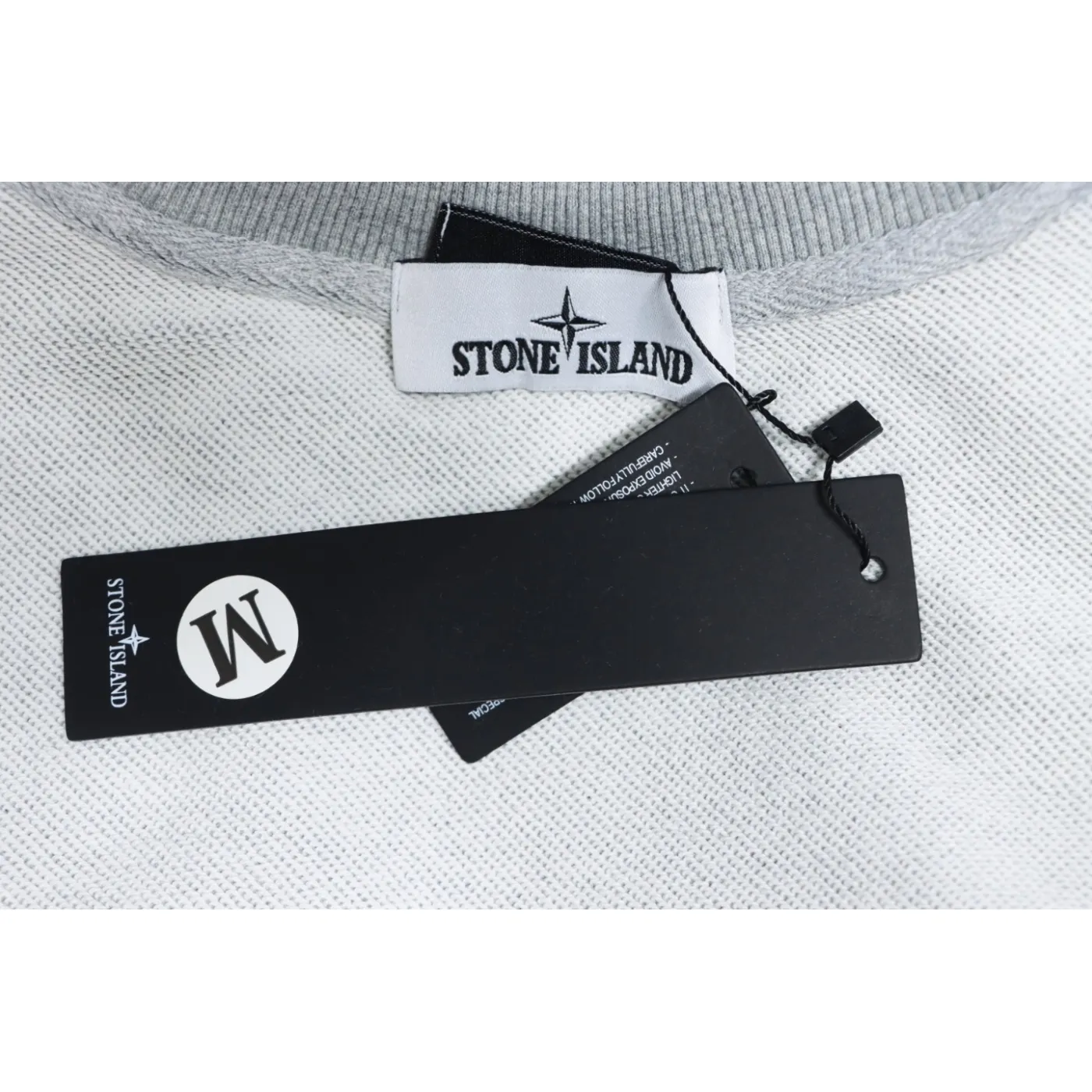 Stone Island Classic Logo Sleeve Patch Crewneck Gray