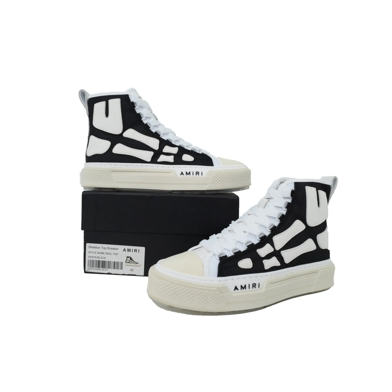 AMIRI SKEL COURT HI Black And White