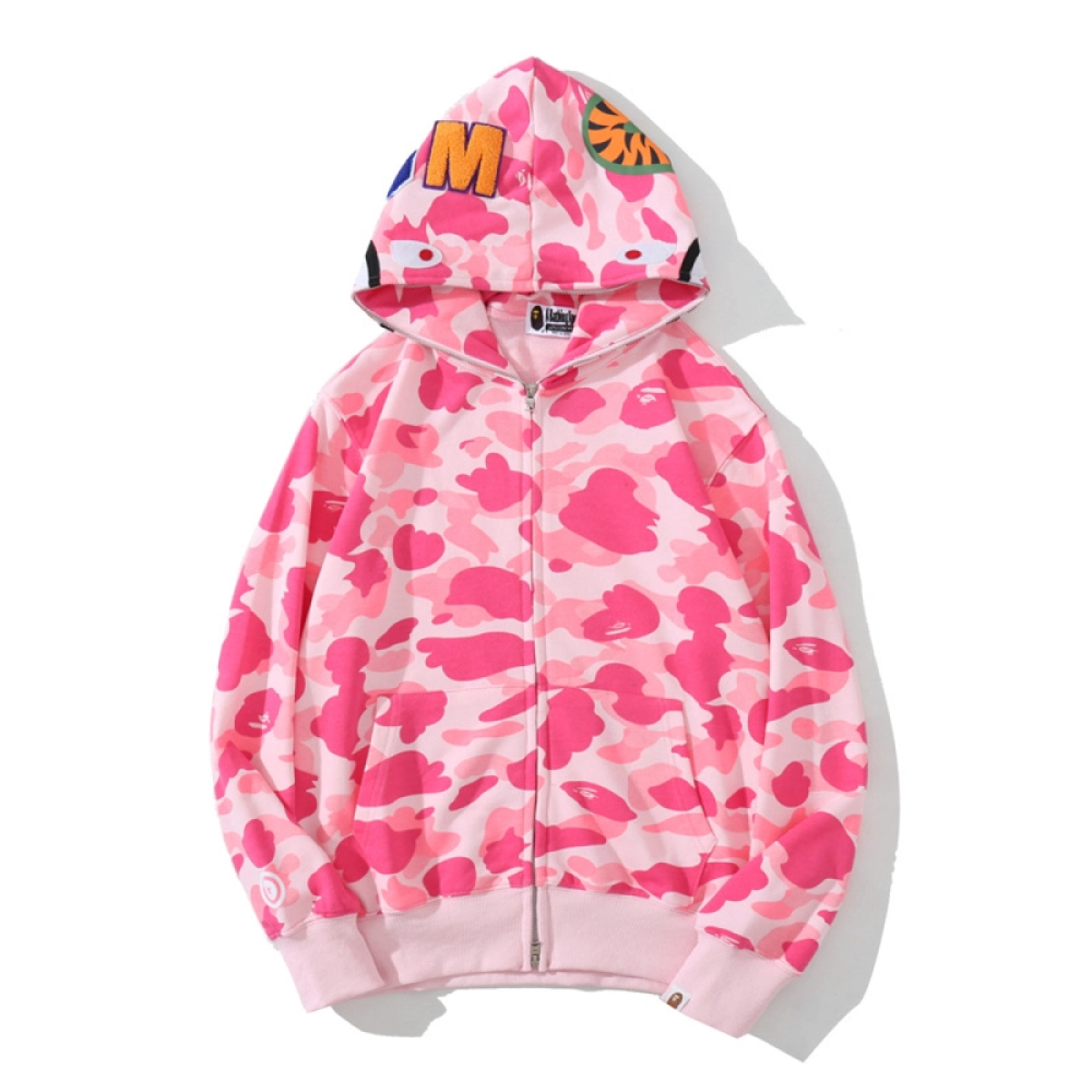 BAPE Color Camo Shark Zip Hoodie Pink+Amiri Jeans