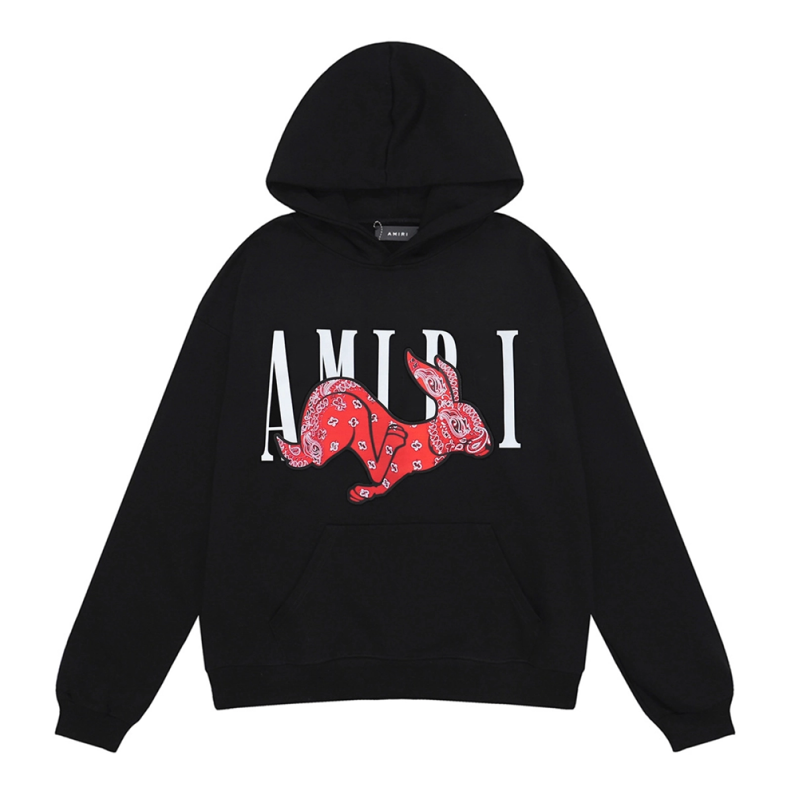 AMIRI Cny Rabbit Logo Hoodie Black+Godspeed Embroidered Multi-Pocket Jeans Black